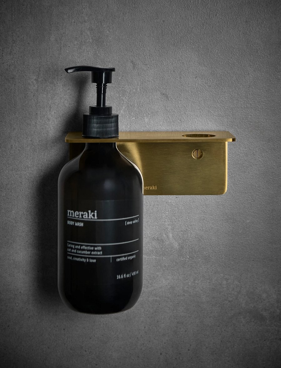 meraki - Bottle hanger 2 holes, MK, Brushed brass finish - gold - 0