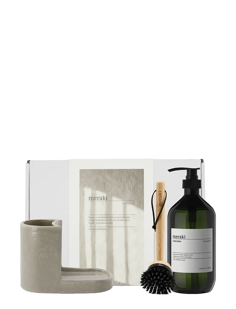 meraki - Gift box, Grey Holder + Nature Brus - nõudekuivatusrestid - white - 1