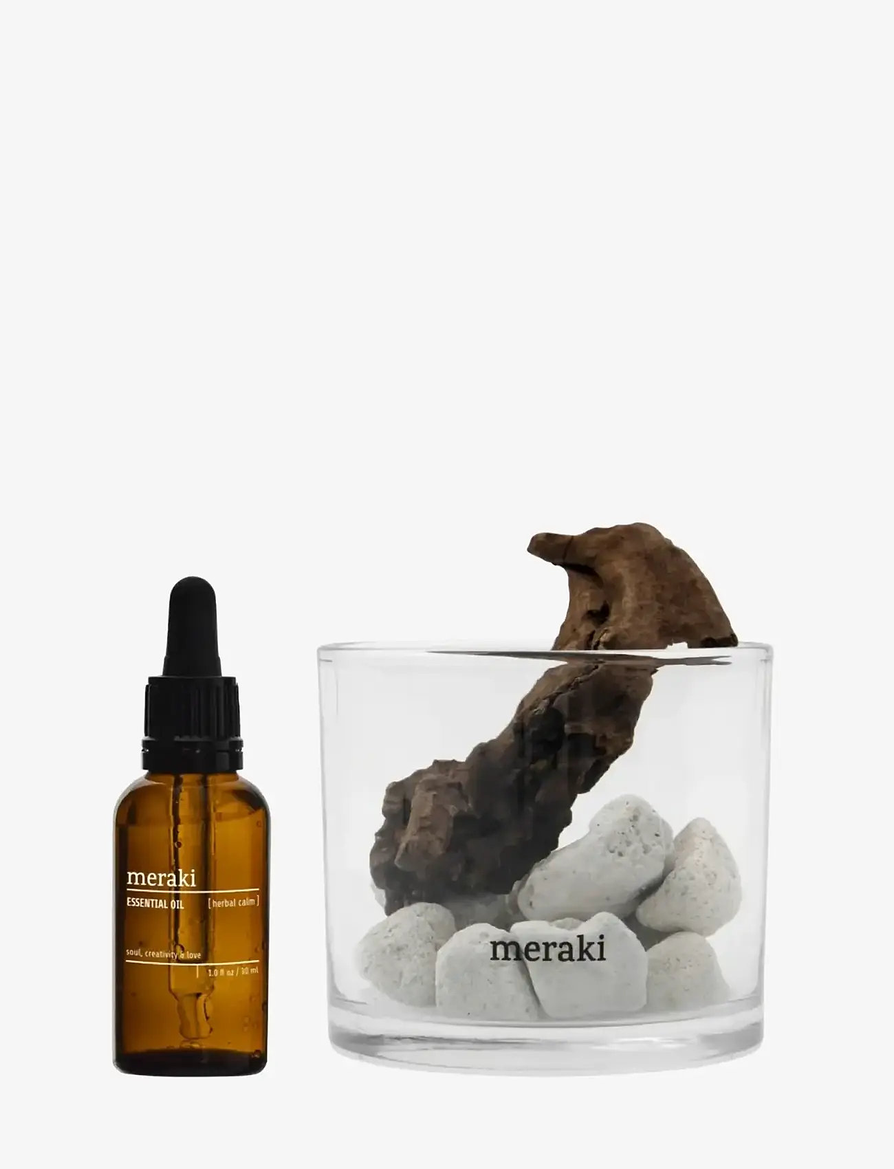 meraki - Diffuser, MKLavastone & wood - Herb - olielamper - clear - 1