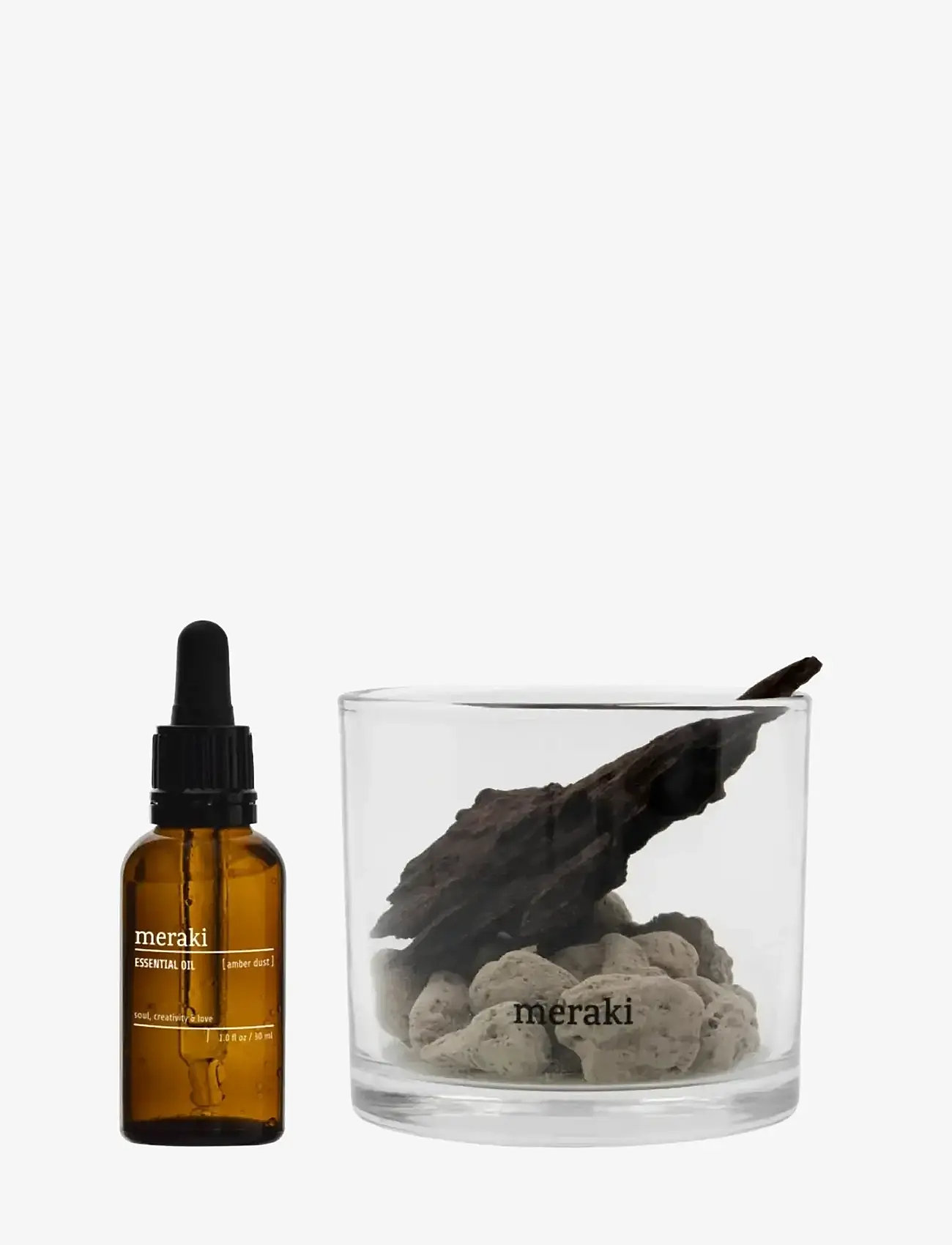 meraki - Diffuser, MKLavastone & wood - Ambe - olielamper - clear - 1