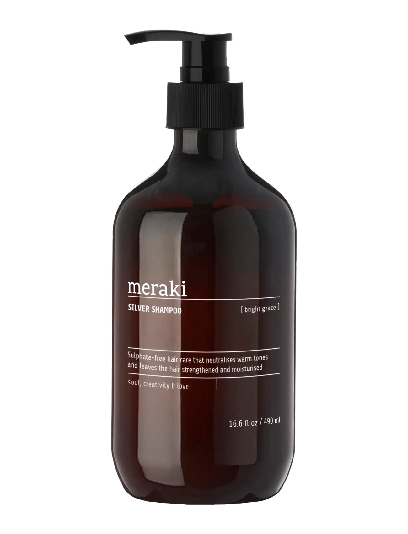 meraki Silver shampoo, Bright Grace, 490 ml - Hiustuotteet - BROWN / purple