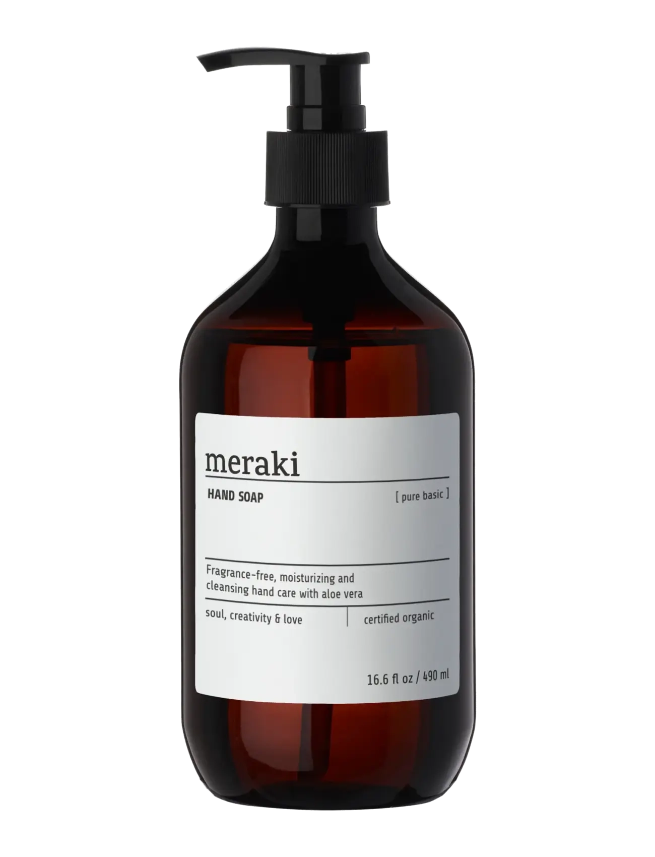 meraki Hand soap, Pure Basic, 490 ml - Meraki - BROWN / clear