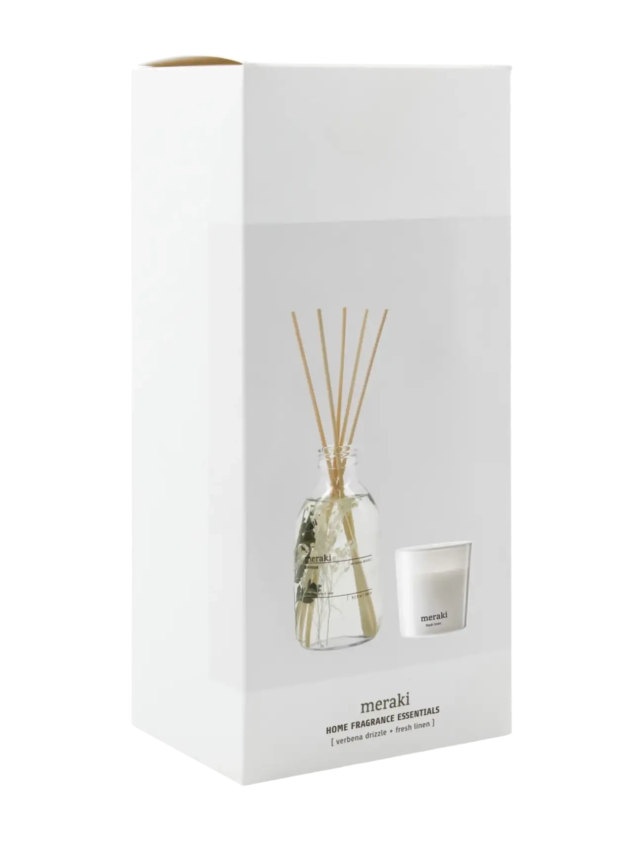 meraki - Gift box, Verbena Drizzle Diffuser + Fresh Linen Scented Candle 60 G., 240|60 ml|g - white - 1