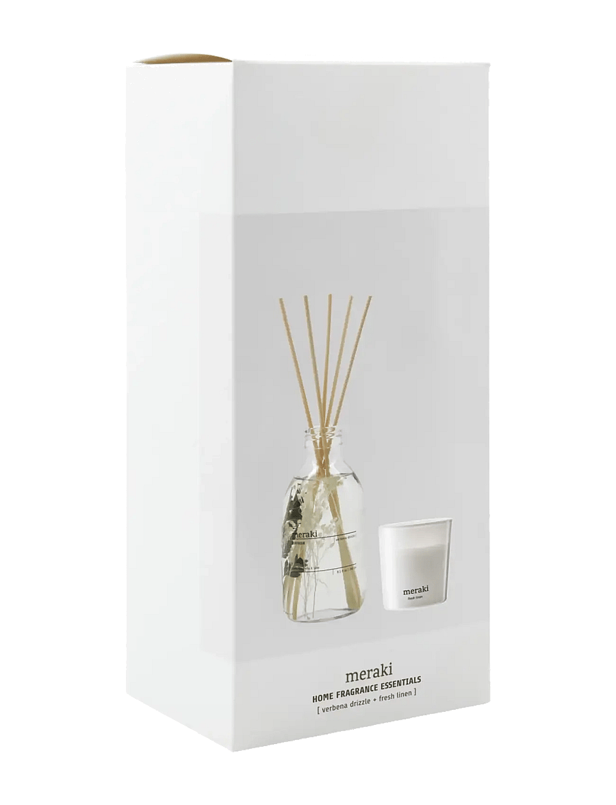 meraki - Gift box, Verbena Drizzle Diffuser + Fresh Linen Scented Candle 60 G., 240|60 ml|g - white - 1