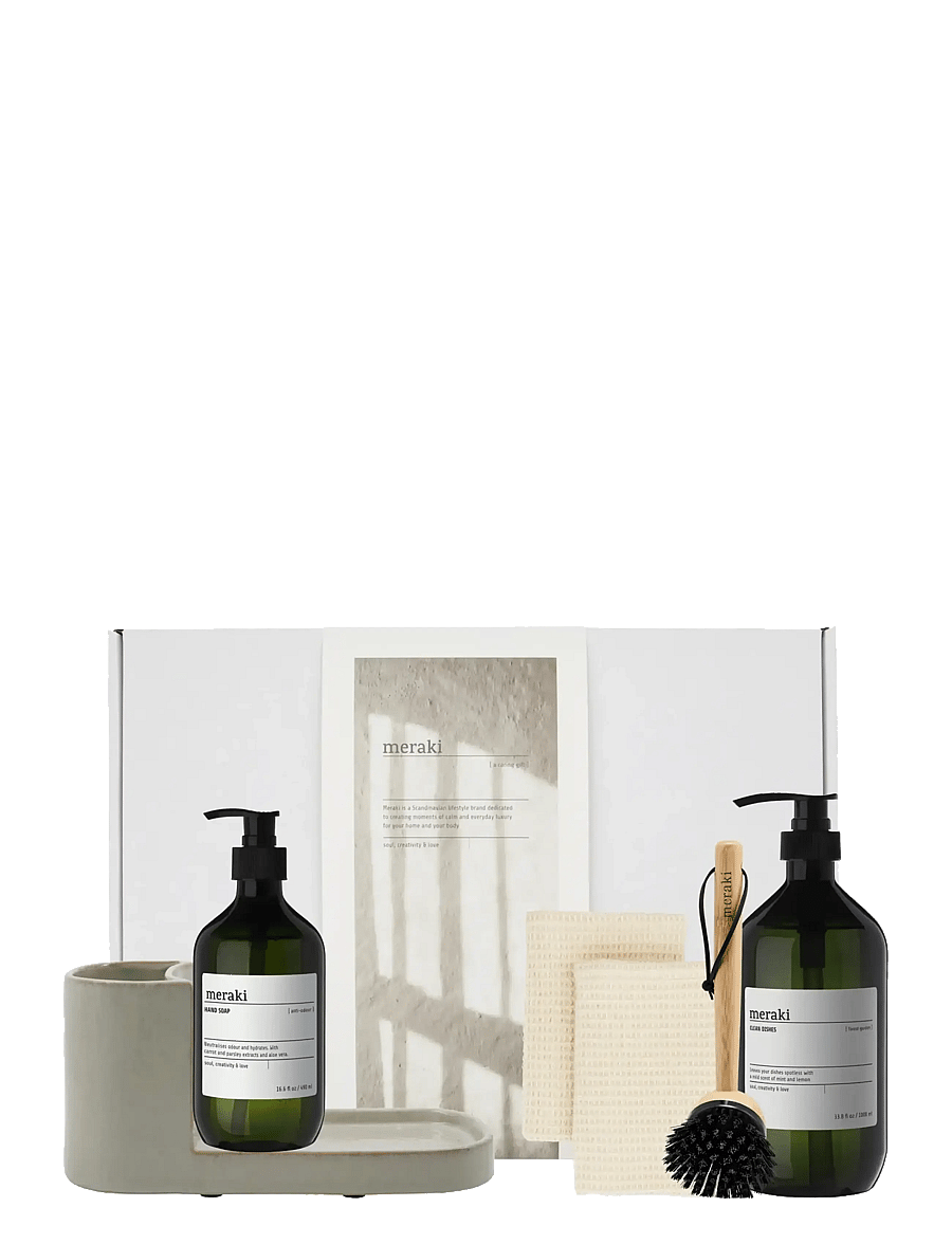 meraki - Gift box, Grey Holder + Nature Brus - nõudepesulapid ja -harjad - white - 1