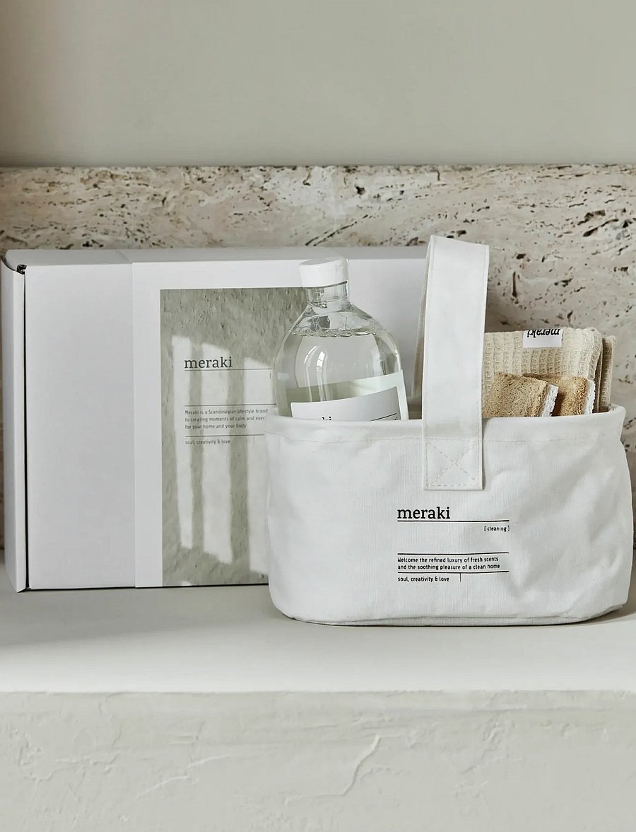 meraki - Gift box, Basket + Dish Cloth, Beig - white - 0