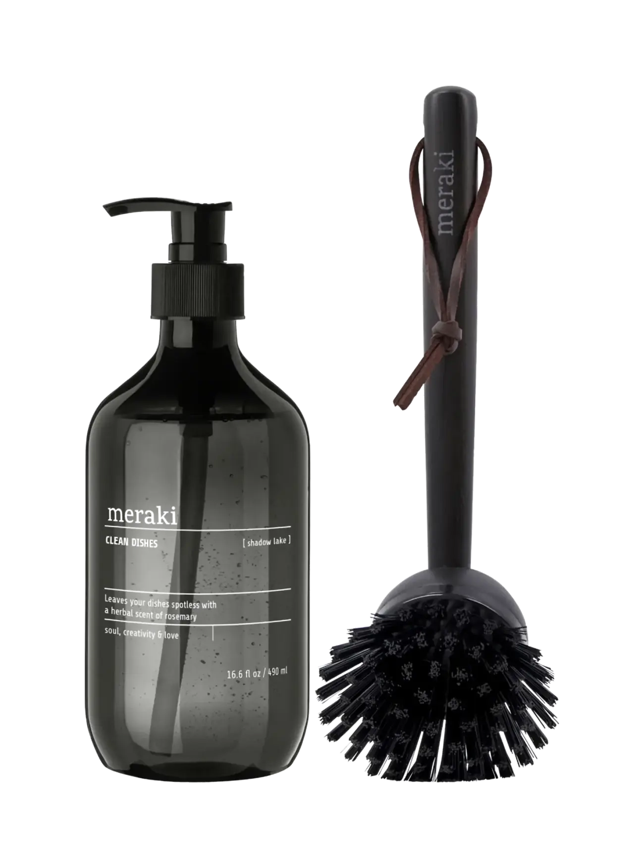 meraki - Gift box, Shadow Lake, Dish Wash Essentials, 490 ml - disktrasor & diskborstar - white - 2