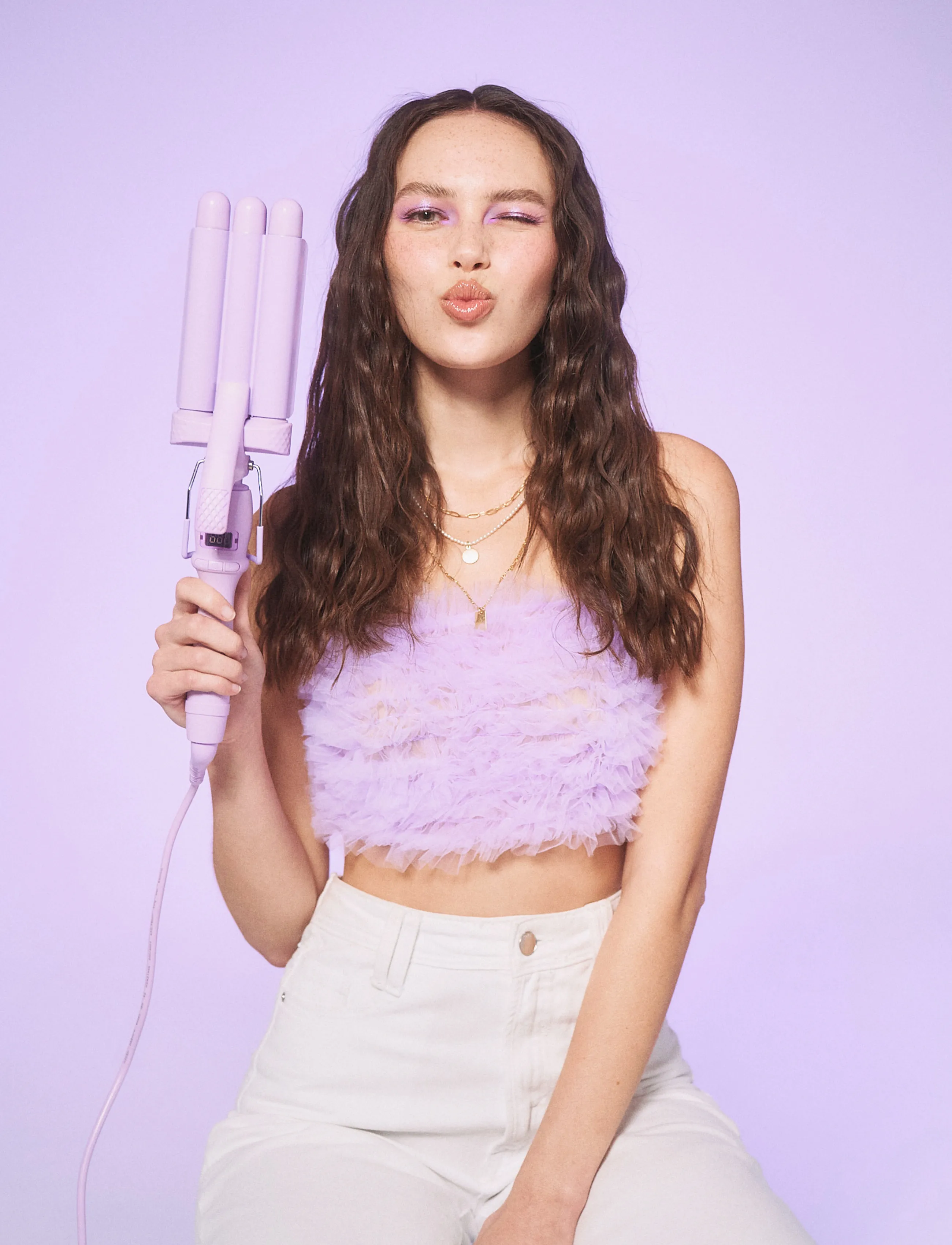 Mermade Hair - Cutie Waver 22mm - Lilac - plaukų garbanojimo žnyplės - lilac - 2