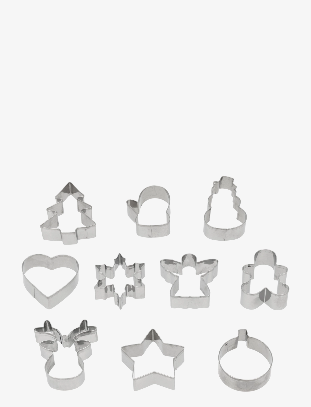 BLOMSTERBERGS Kageudstikker Ass. Forme 10 Stk. Silber - 10X10X12.7CM - Kinder