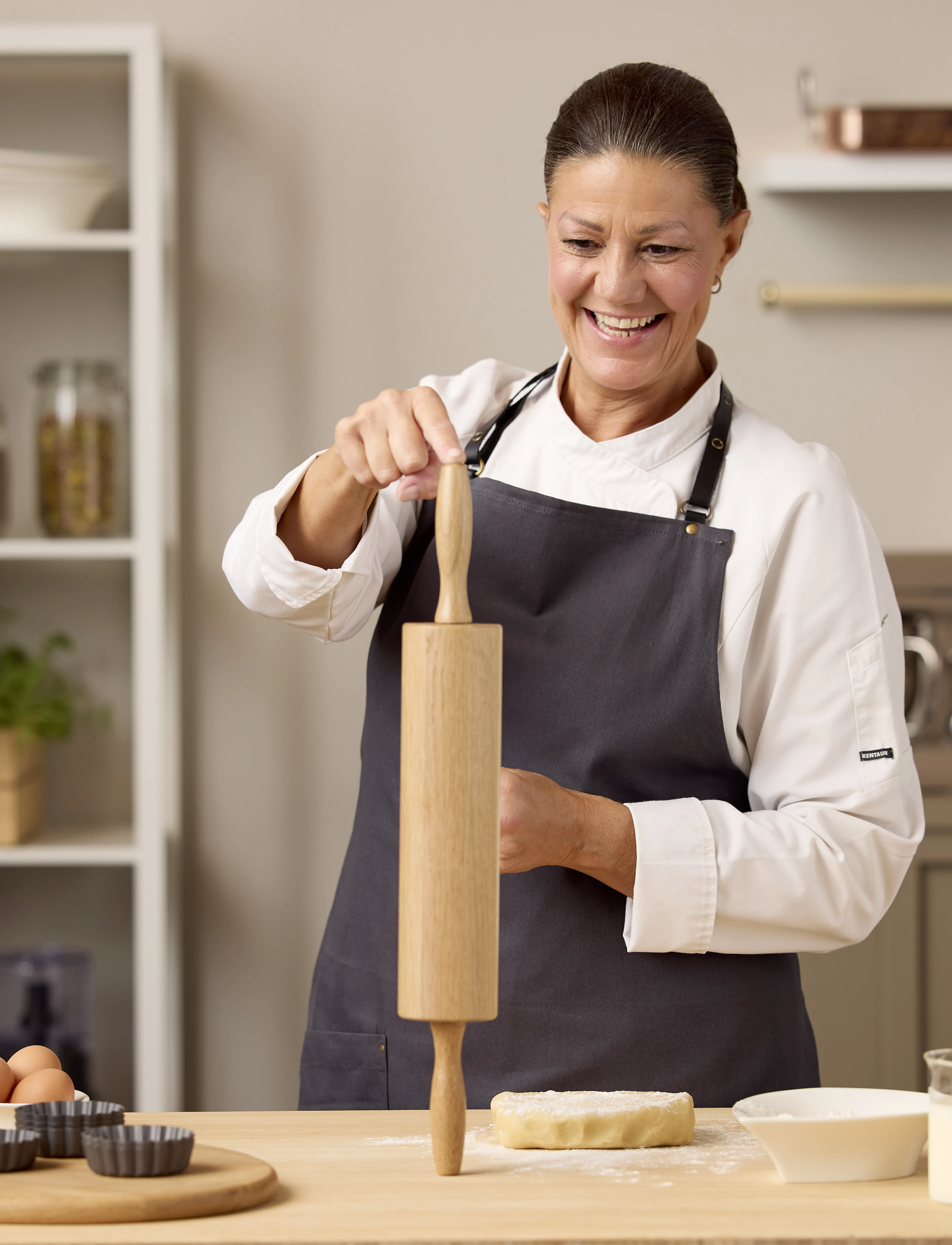Blomsterbergs Kagerulle Med Kuglelejer, 51X7X7 cm, Baking Accessories, Mehrfarbig/gemustert - Rolling Pins, Homeware
