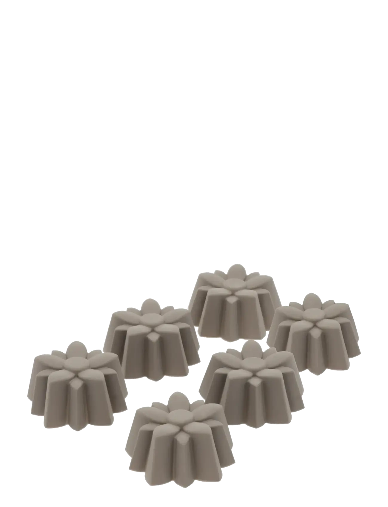Blomsterbergs Muffinform Blomst 6 Stk. Latte Silikone, 7X7X3.5 cm x 7, Baking Tins, Beige - Cupcake & Muffin Homeware