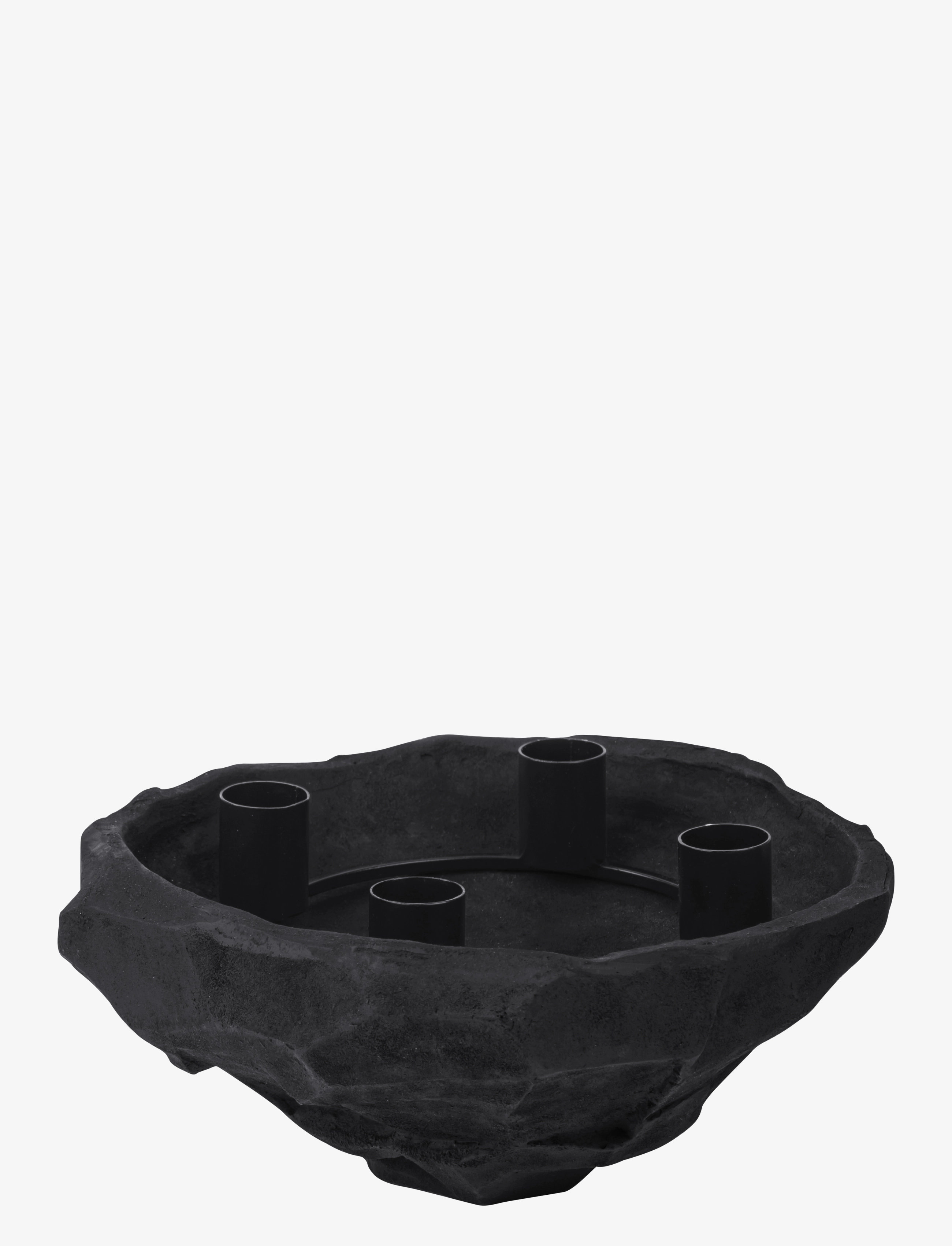 Mette Ditmer Art Piece Candle Bowl, Lysestage & Fyrfadsstage, Sort, Str: ONE SIZE