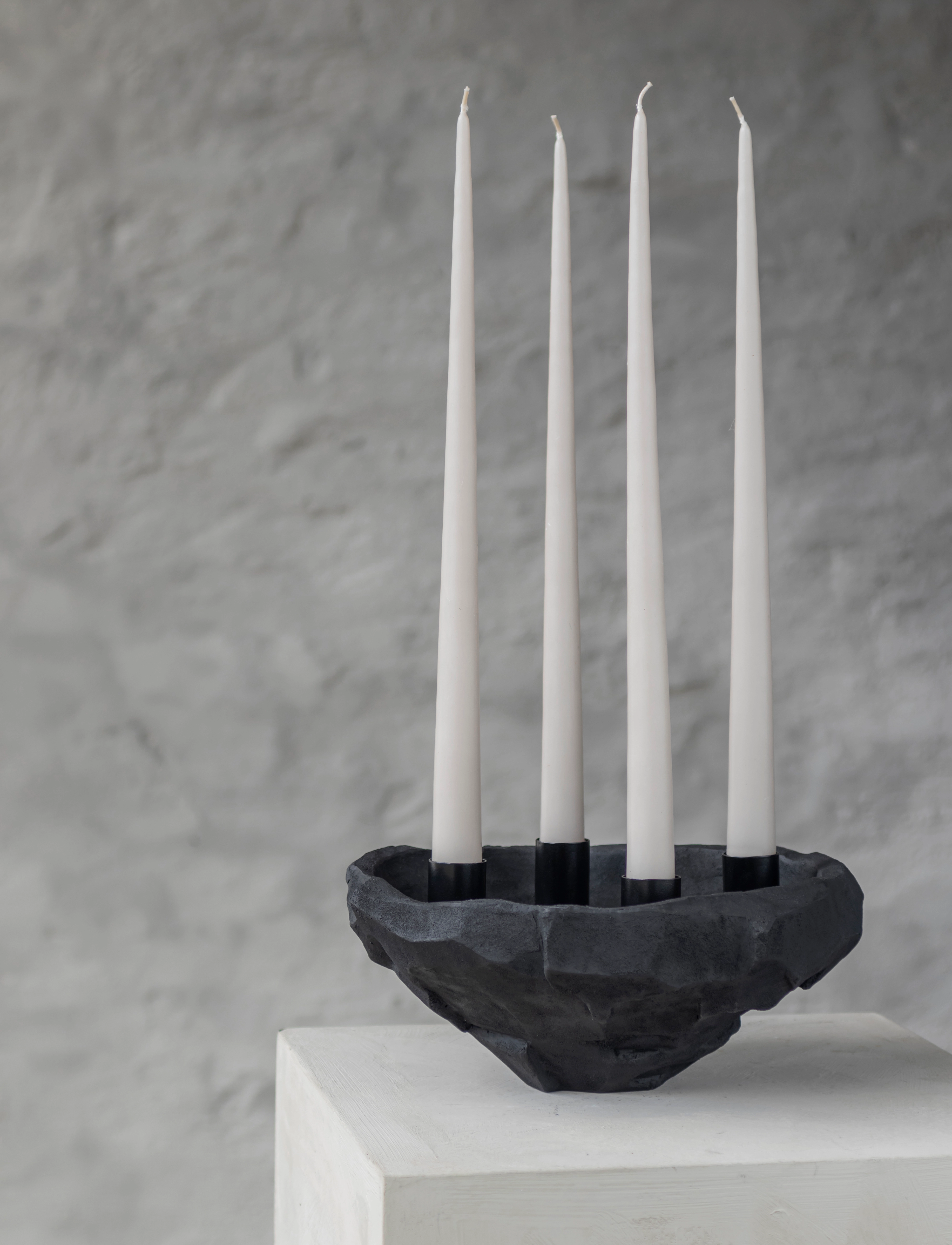 Mette Ditmer Art Piece Candle Bowl, One Size, Black, Dekoration > Lysestager Og Fyrfadsstager, Unisex
