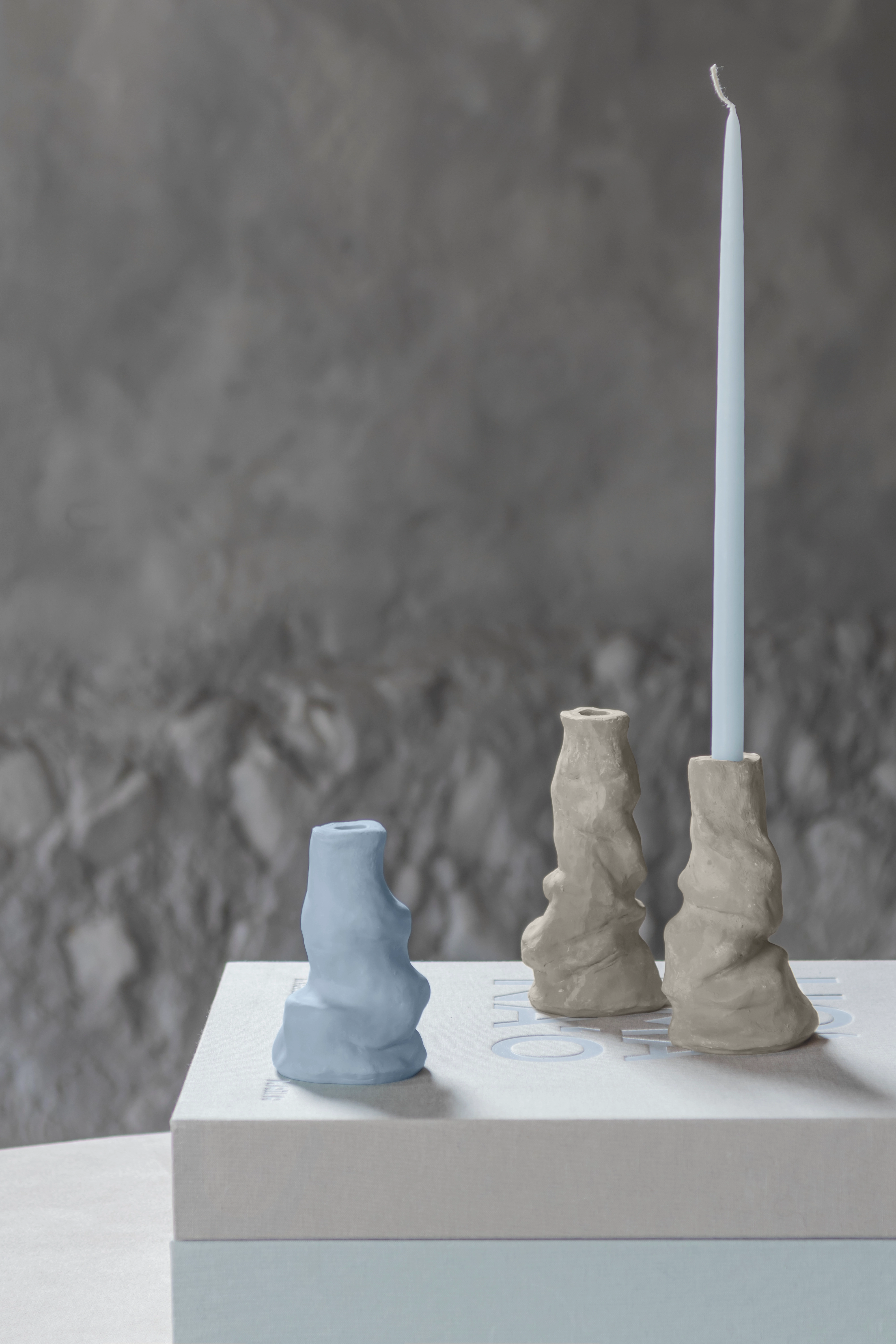Mette Ditmer Art Piece Liquid Candleholder, Large, Ø6.5XH12.5 cm, Candlesticks & Lanterns, Grau - Candlesticks, Homeware