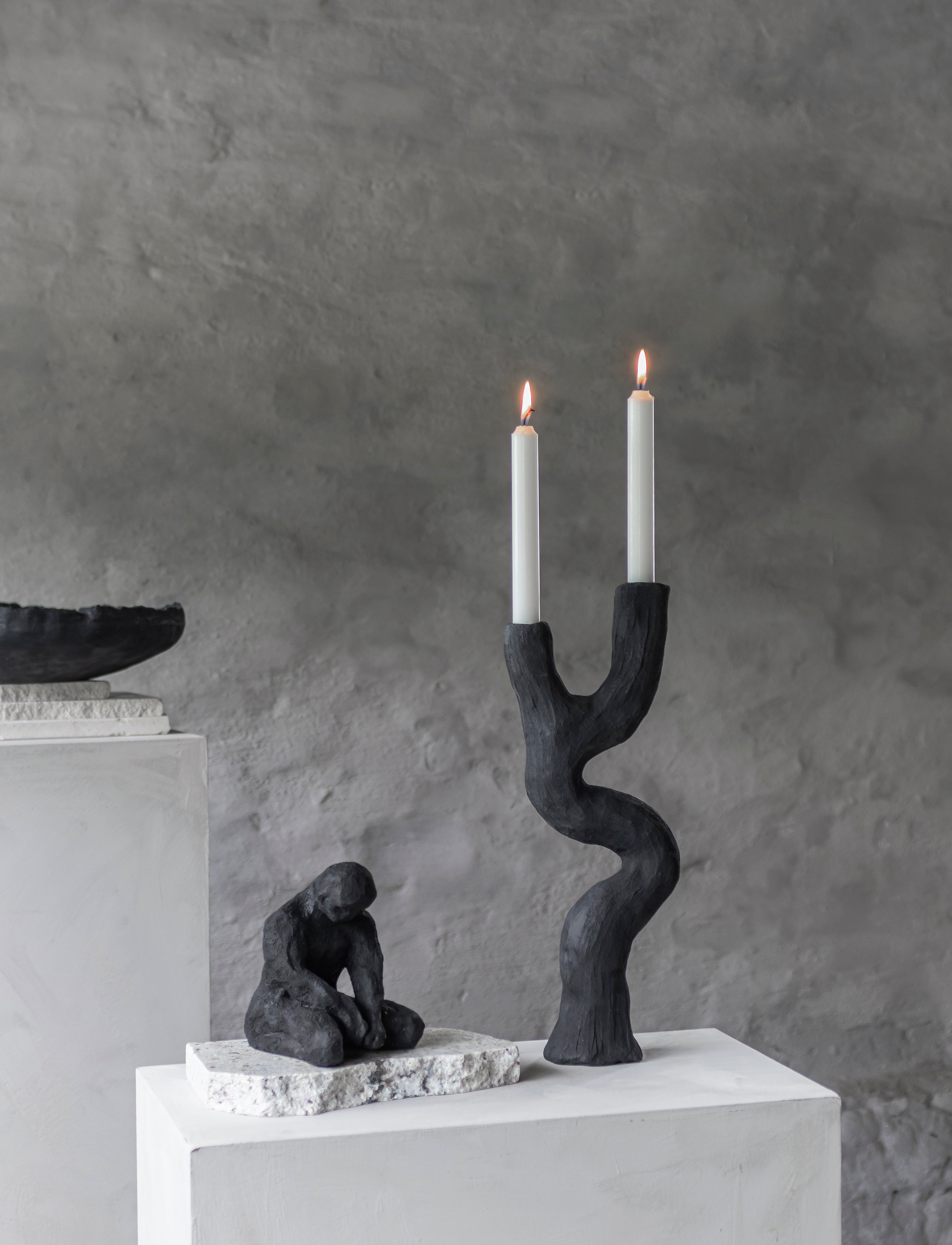Mette Ditmer Art Piece Candleholder, H:40.5 cm, Candlesticks & Lanterns, Schwarz - Candlesticks, Homeware