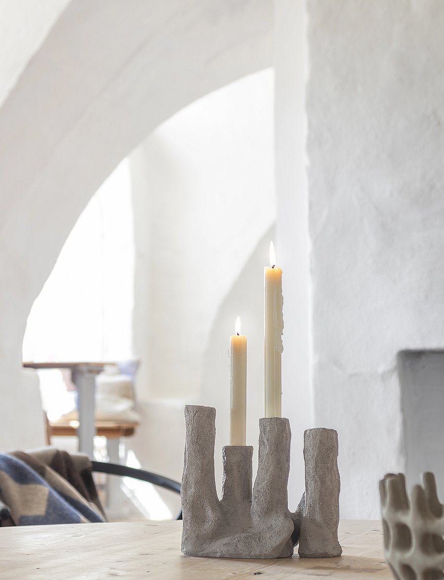 Mette Ditmer - ART PIECE four candleholder - light grey - 1