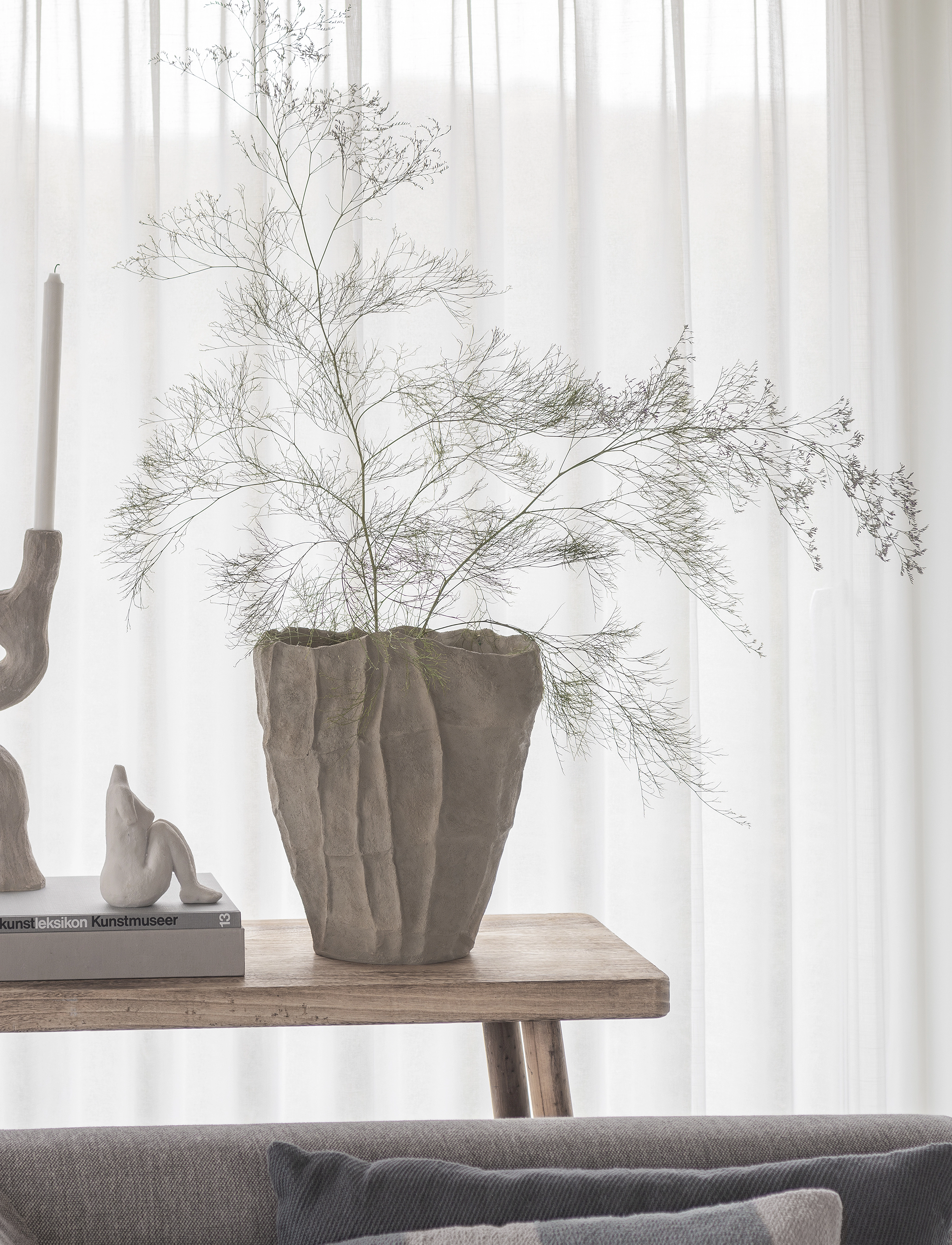 Mette Ditmer Art Piece Artistic Vase, W30X L18X H33.5 cm, Beige, Vaser > Store Vaser, Unisex
