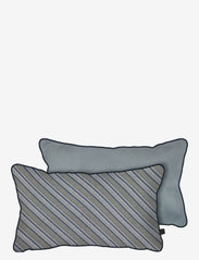 ATELIER Cushion, incl.filling - DIAGONAL GREY - LIGHT BLUE