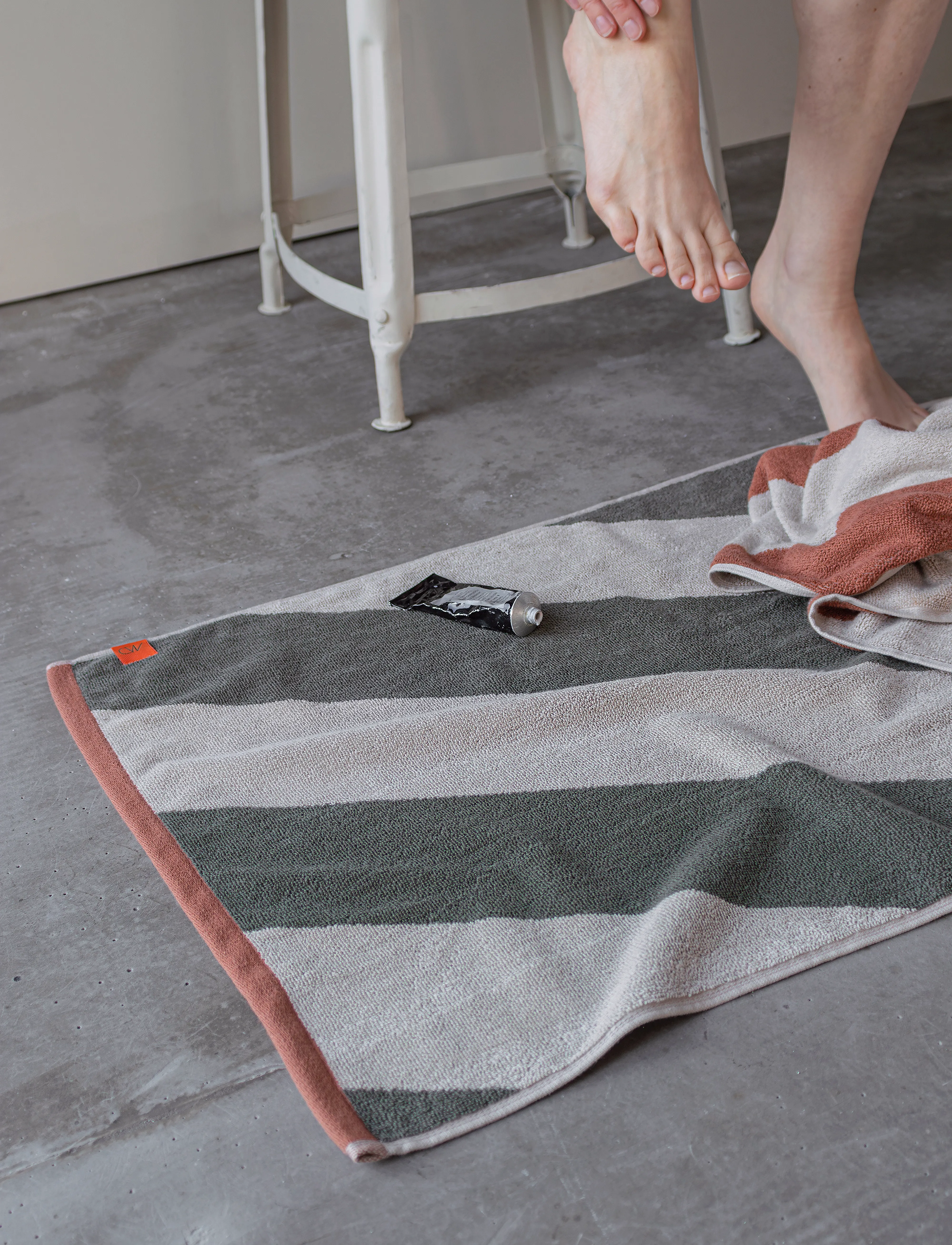 Mette Ditmer Diagonal Bath Mat, 50X 80 cm, Green, Tæpper > Badetæpper, Unisex