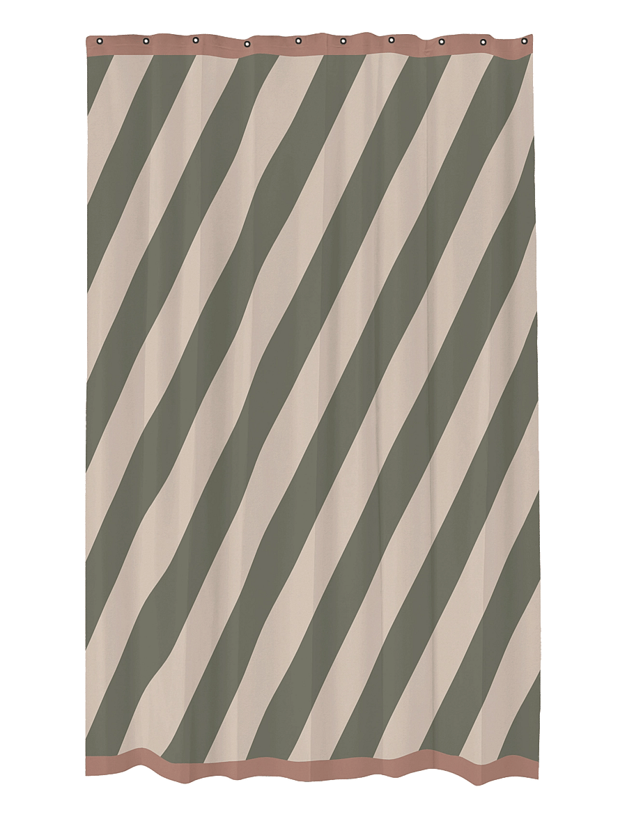 Mette Ditmer - DIAGONAL shower curtain - dušikardinad - dark olive - 1