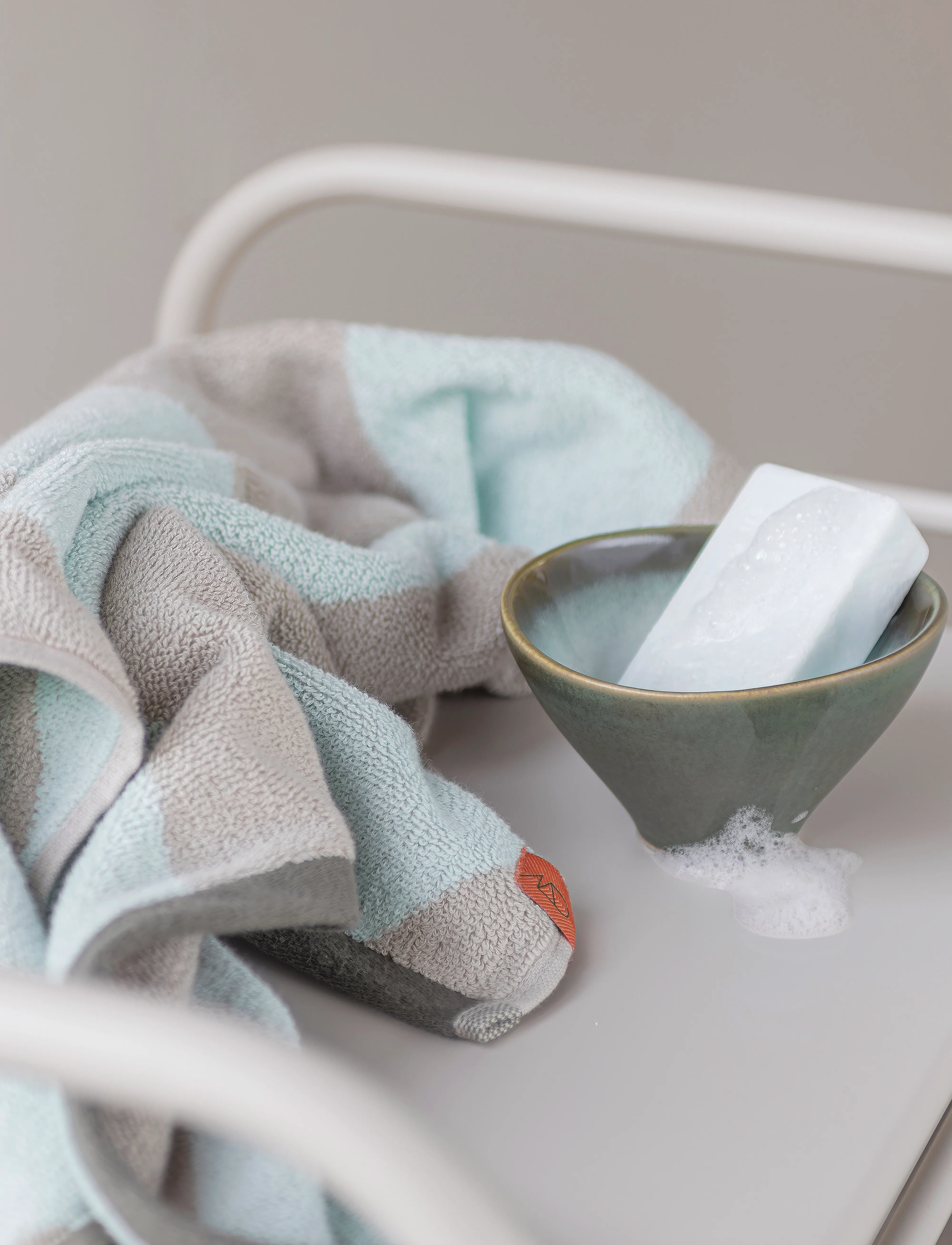 Mette Ditmer - DIAGONAL towel - bath towels - mint - 4