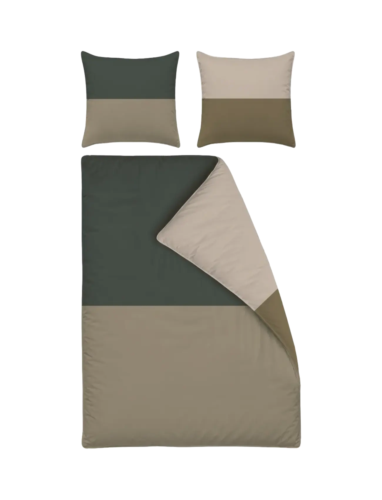 Mette Ditmer DOMINO bed set - Voodiriiete komplektid - DARK GREY / khaki/green