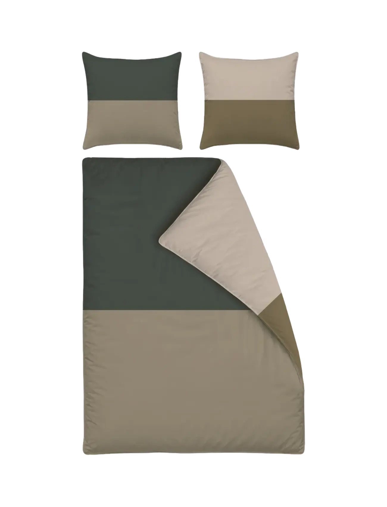 Mette Ditmer DOMINO bed set, extra length - Voodiriiete komplektid - DARK GREY / khaki/green