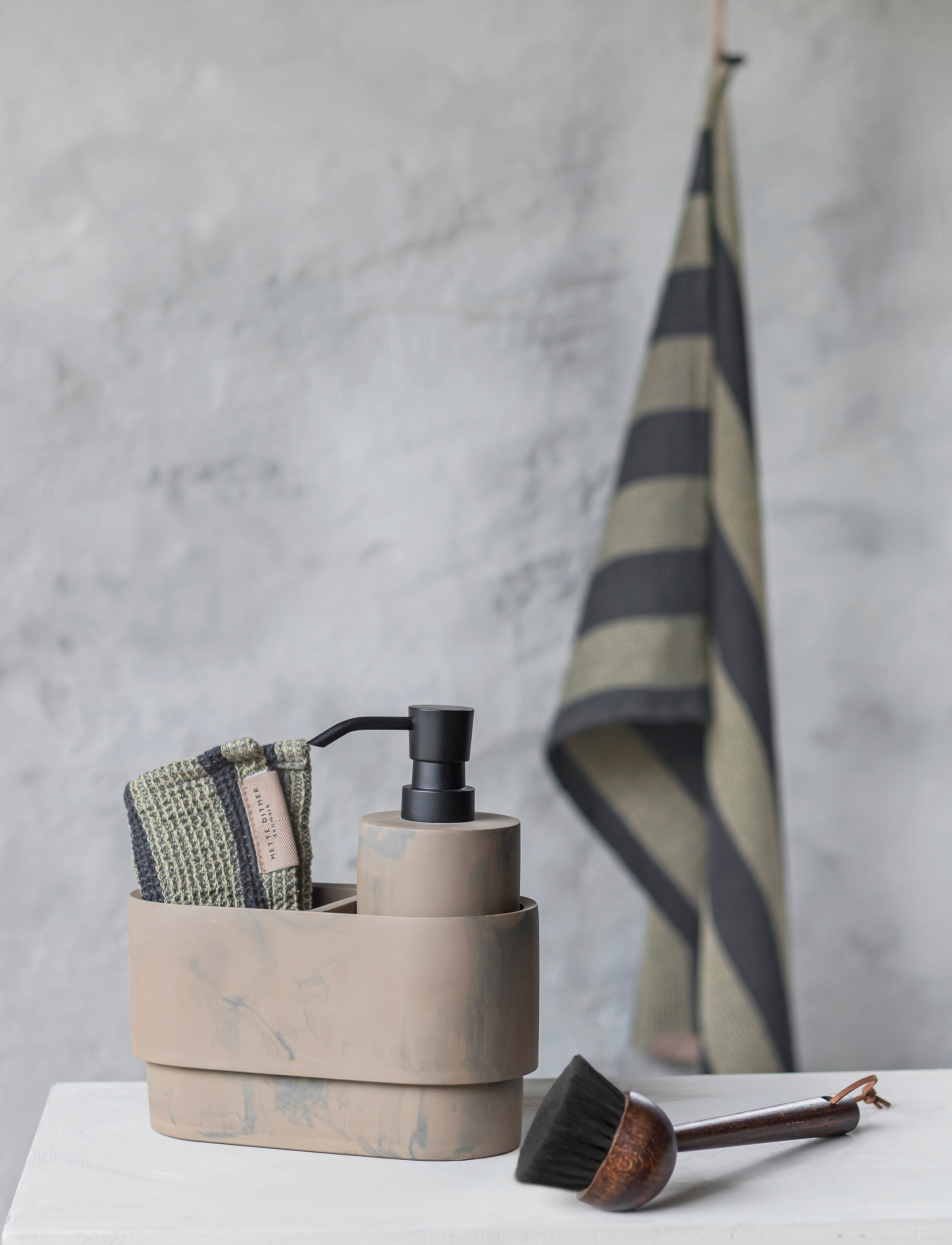 Mette Ditmer - ELVIRA tea towel - viskestykker - dark grey - 2
