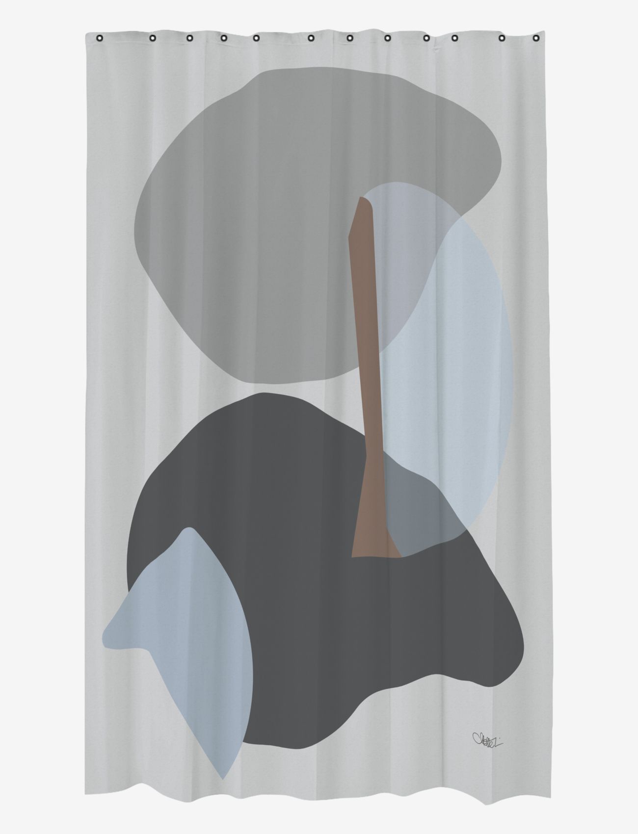 Mette Ditmer GALLERY shower curtain - Mette Ditmer - LIGHT GREY / multi