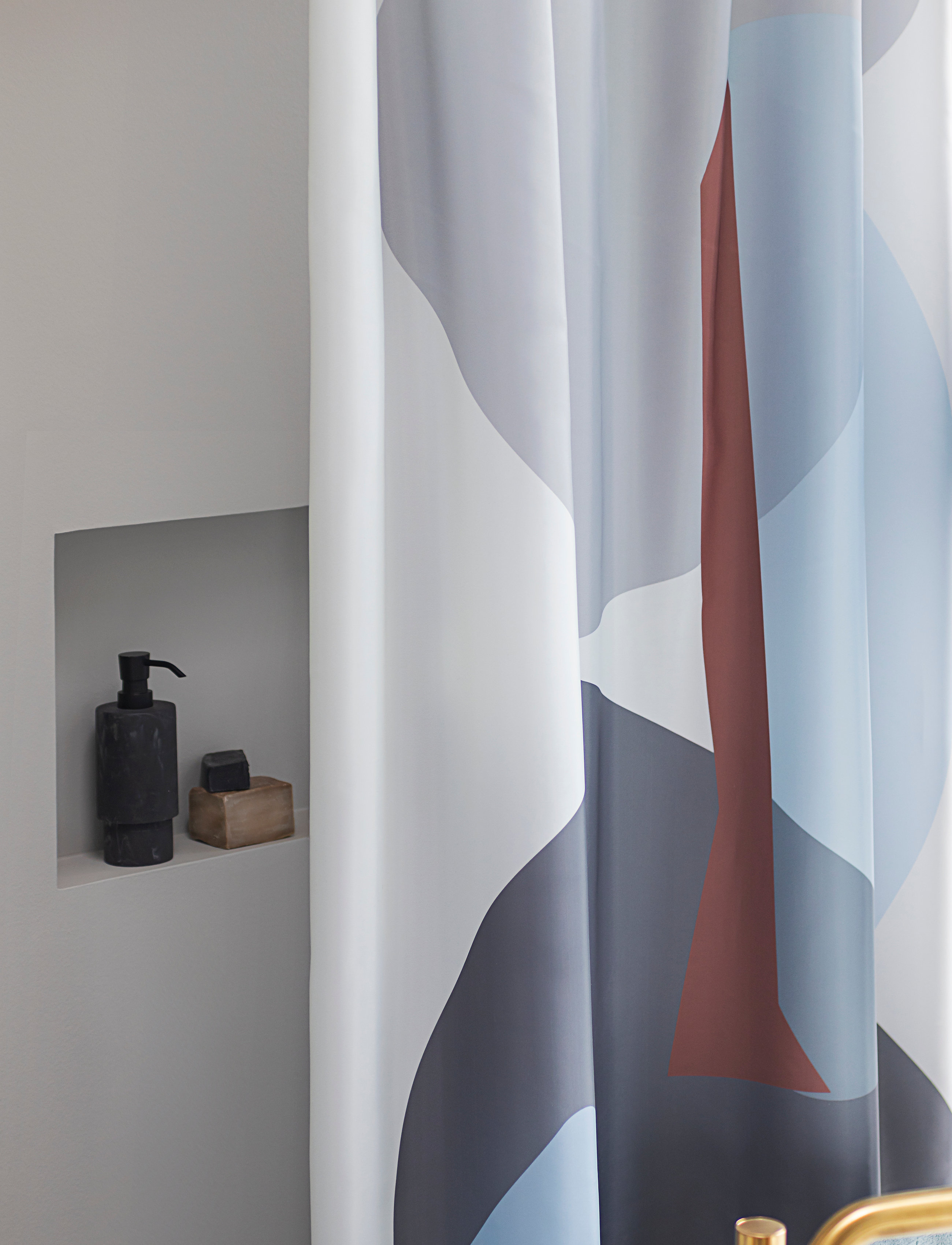 Mette Ditmer Gallery Shower Curtain, 150X200 cm, Bathroom Textiles, Mehrfarbig/gemustert - Curtains, Homeware
