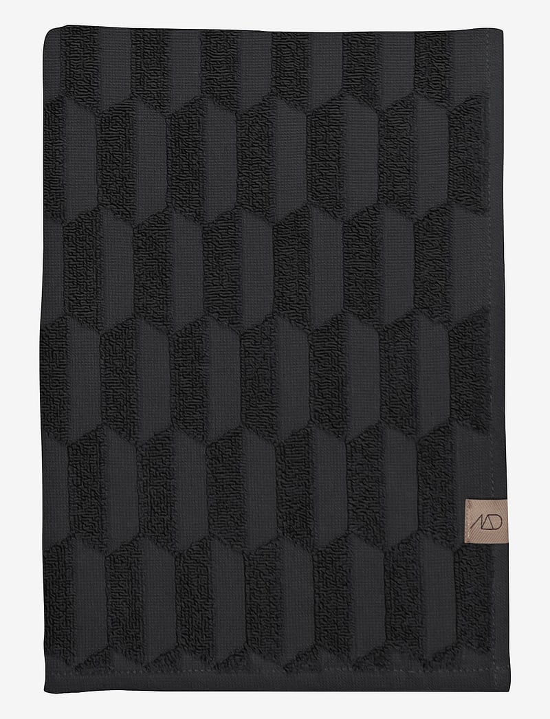 Mette Ditmer - GEO Guest towel, 2pack - gæstehåndklæder - black - 0
