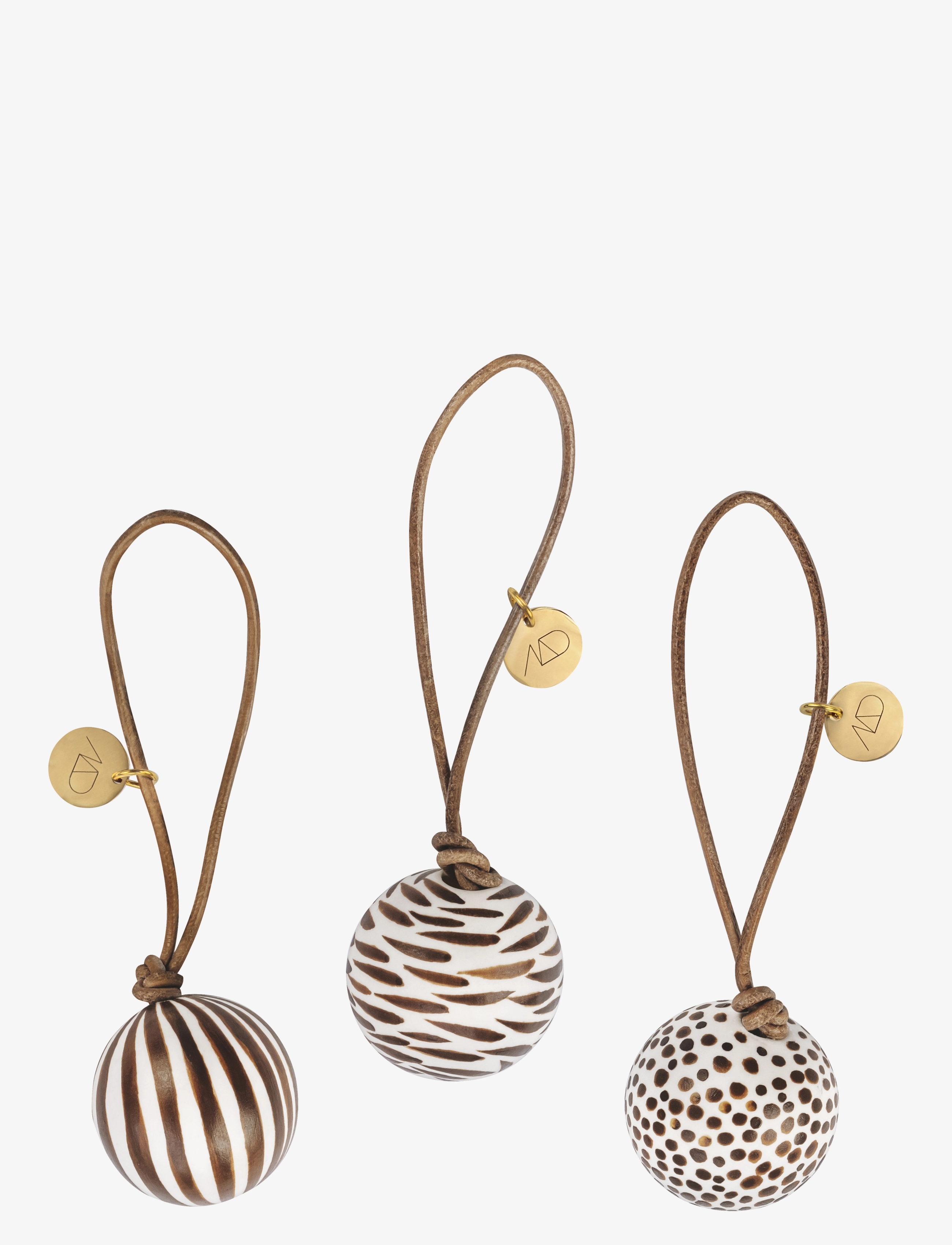 Mette Ditmer GLOBE baubles, 3-pack - Under 300 kr - WALNUT / brown