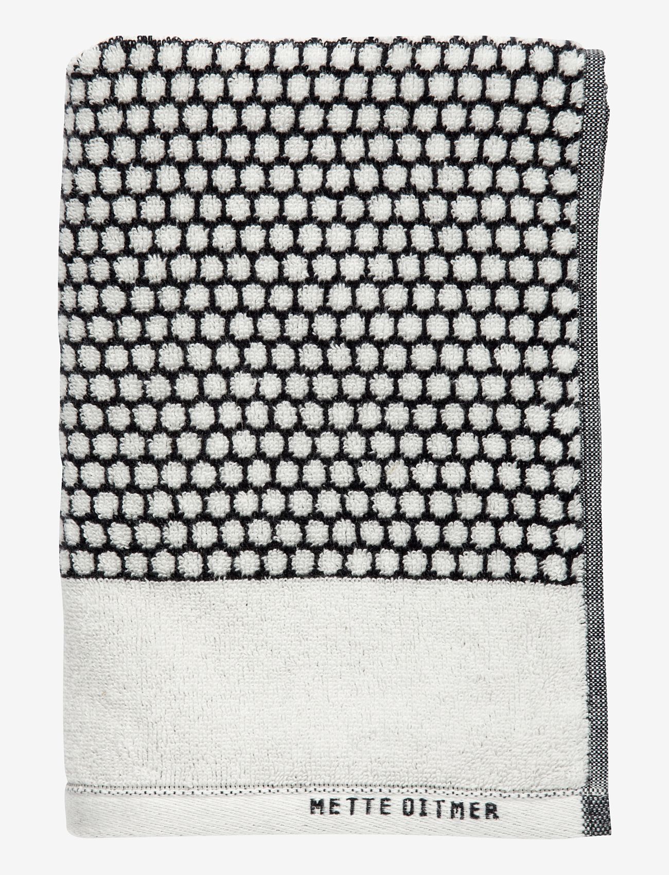 Mette Ditmer - GRID guest towel, 2-pack - gæstehåndklæder - black / off-white - 0