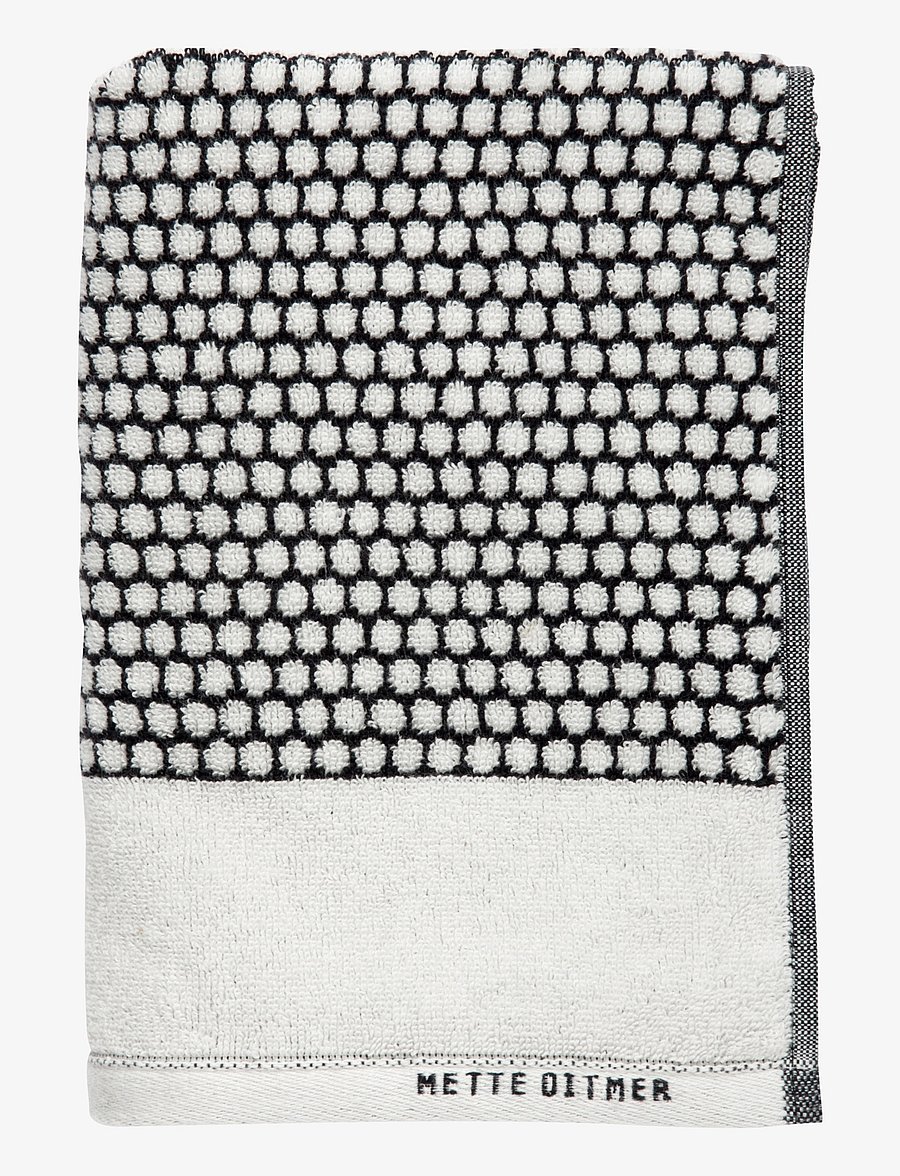 Mette Ditmer - GRID guest towel, 2-pack - külaliste käterätikud - black / off-white - 1