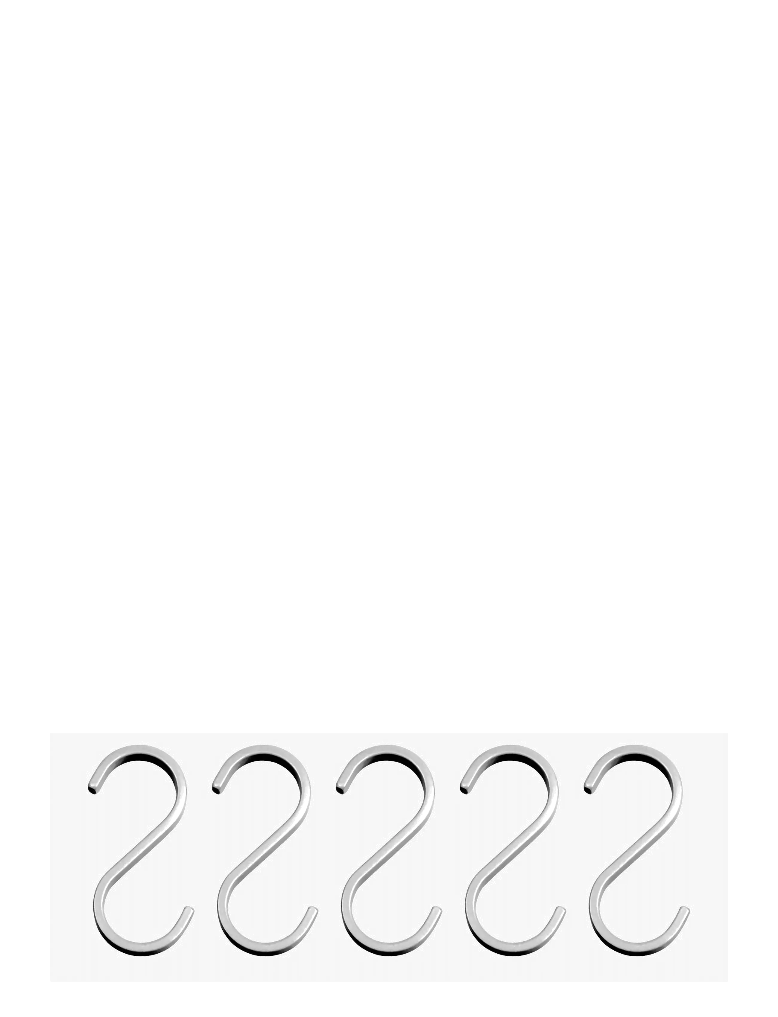 Mette Ditmer HANG-IT S-hook, 5-pack - Kleiderhaken und Ständer - BRUSHED STEEL / silver