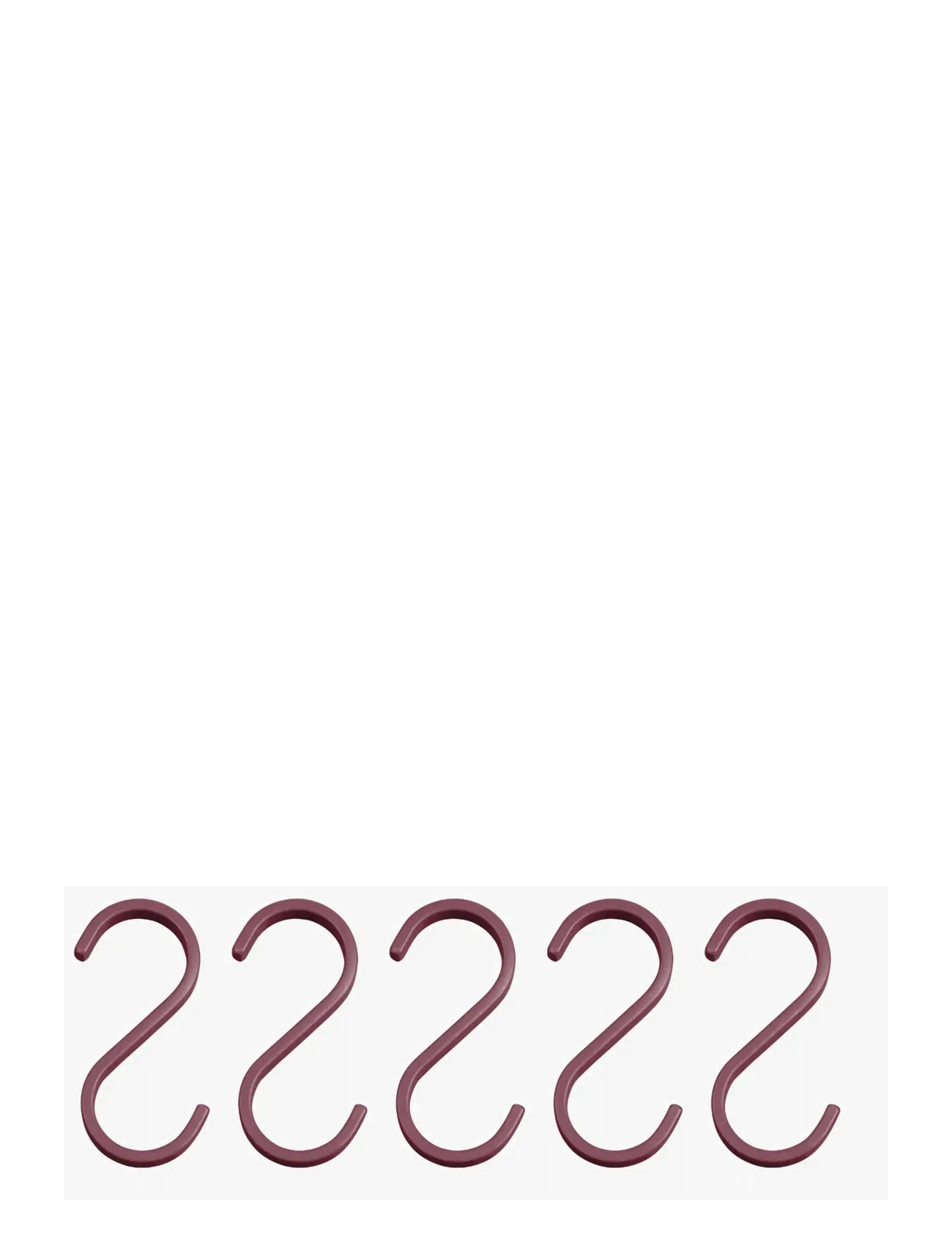 Mette Ditmer Hang-It S-Hook, 5-Pack, Coat Krog & Racks, Bordeaux, Str: W0.6X L3X H6.5CM