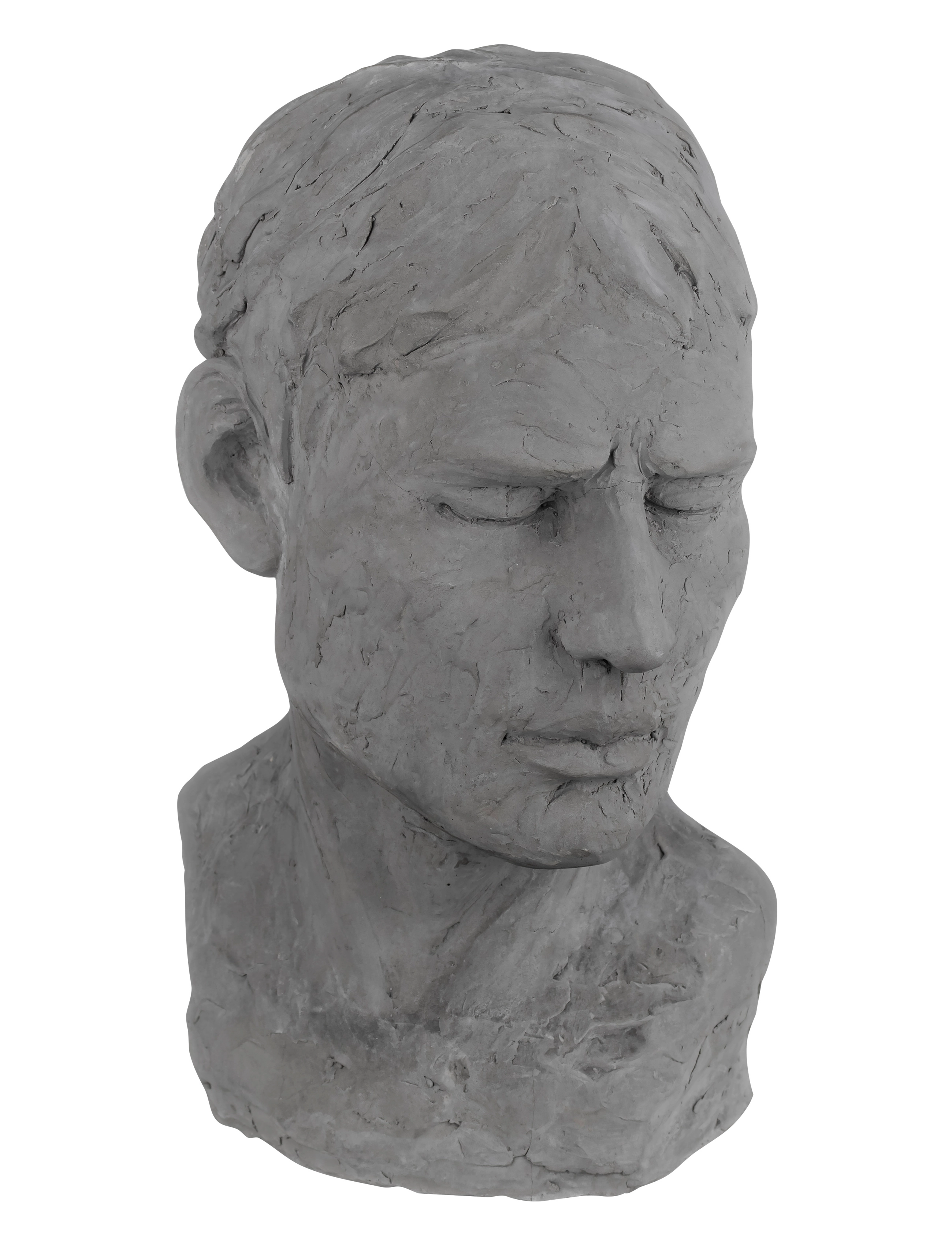 Mette Ditmer His Reflective Mind Bust, Porcelænsfigur og -skulptur, Grå, Str: ONE SIZE