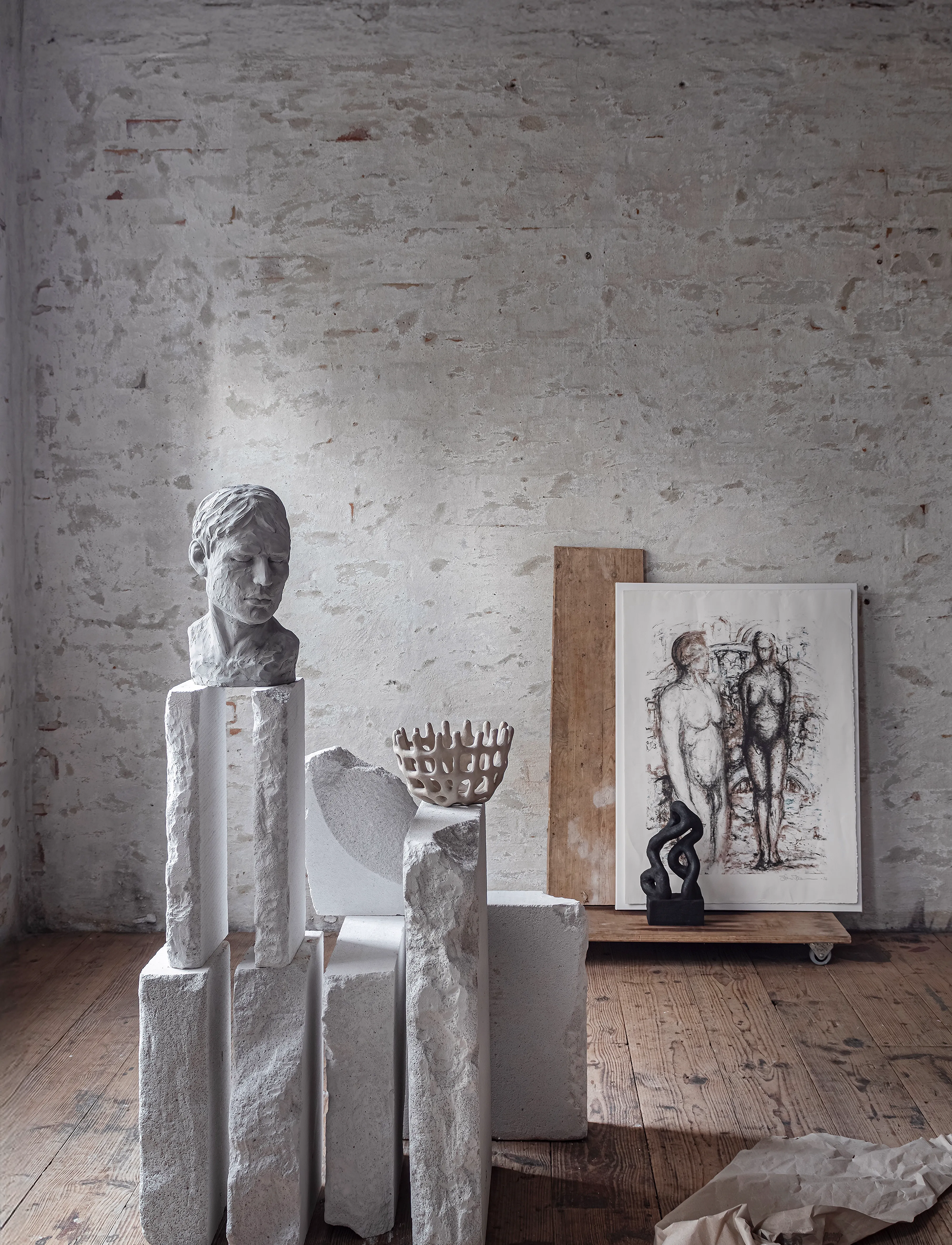 Mette Ditmer His Reflective Mind Bust, One Size, Decorative Accessories-details, Grau - Porcelain Figures & Sculptures, Homeware