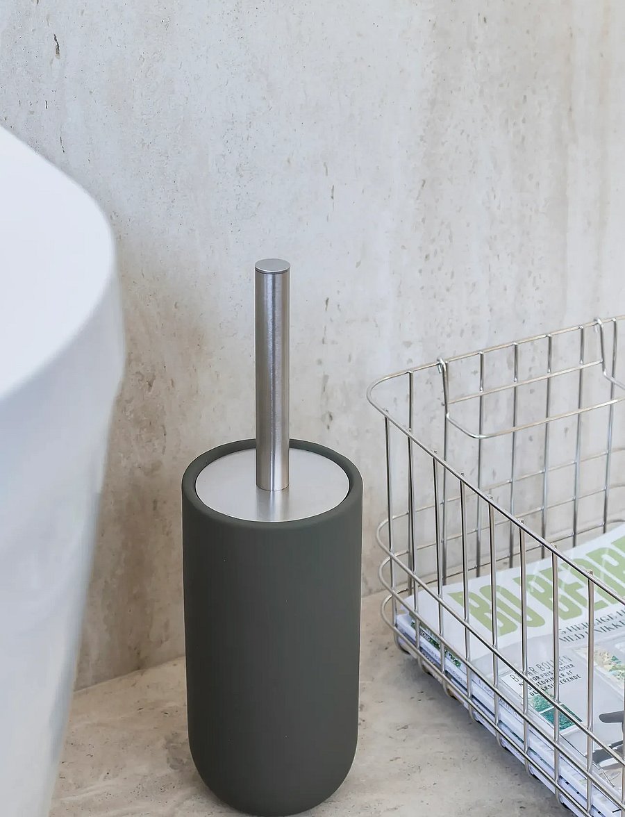 Mette Ditmer - LOTUS PLAY toilet brush holder (2 handles) - wc-harjad ja ämbrid - dark olive - 0