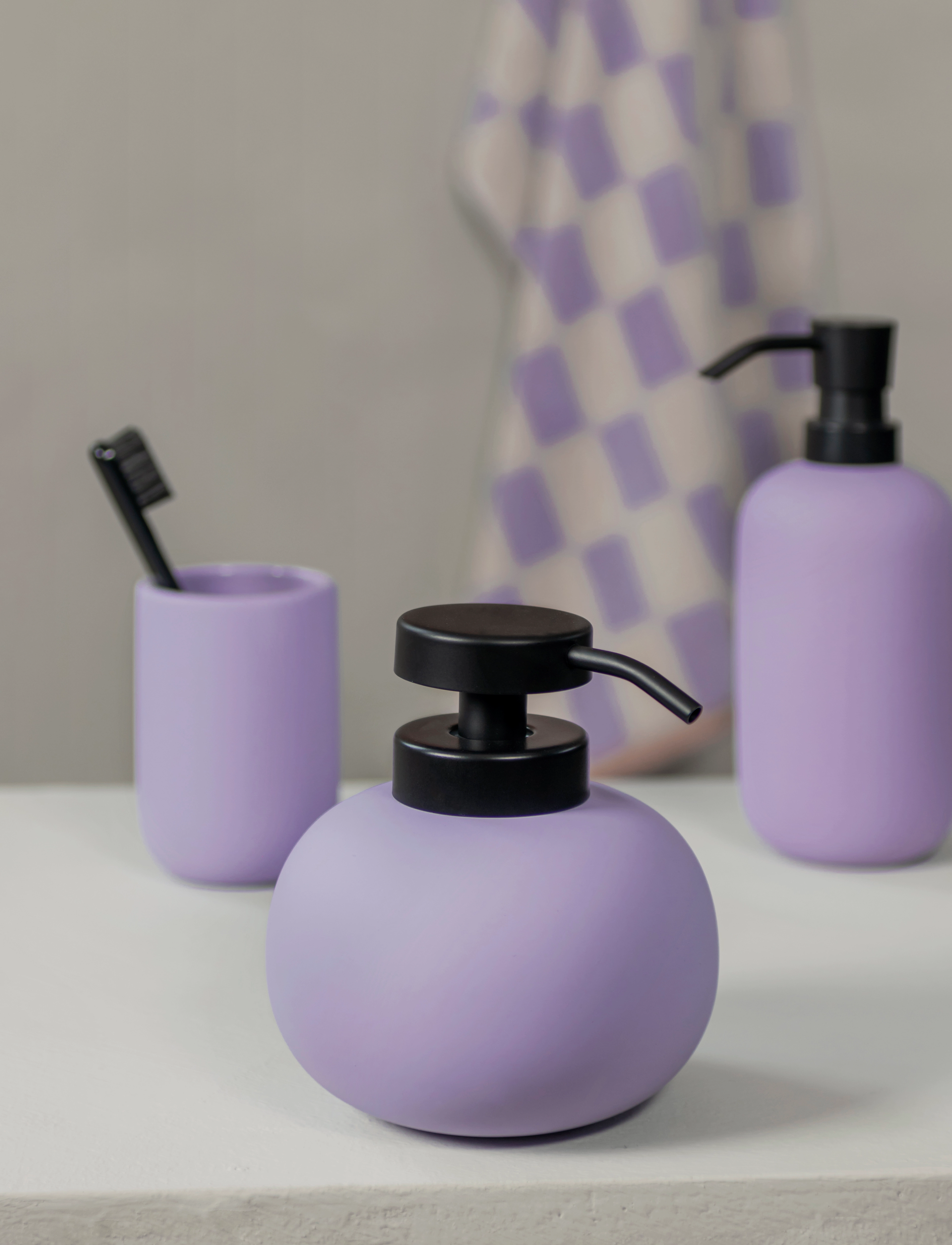 Mette Ditmer Lotus Dispenser Low, H13 cm, Bathroom Interior, Lila - Soap Pumps & Cups, Homeware