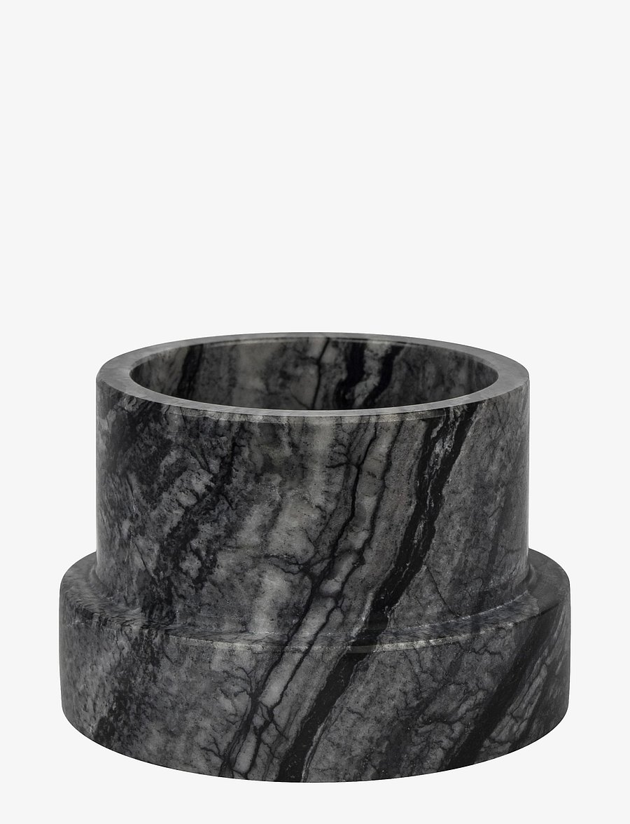 Mette Ditmer - MARBLE block candleholder, tall - kerzenständer - black / grey - 1