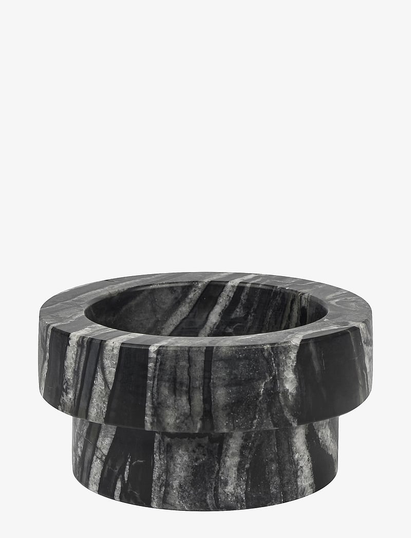 Mette Ditmer - MARBLE block candleholder, low - nach preis einkaufen - black / grey - 0
