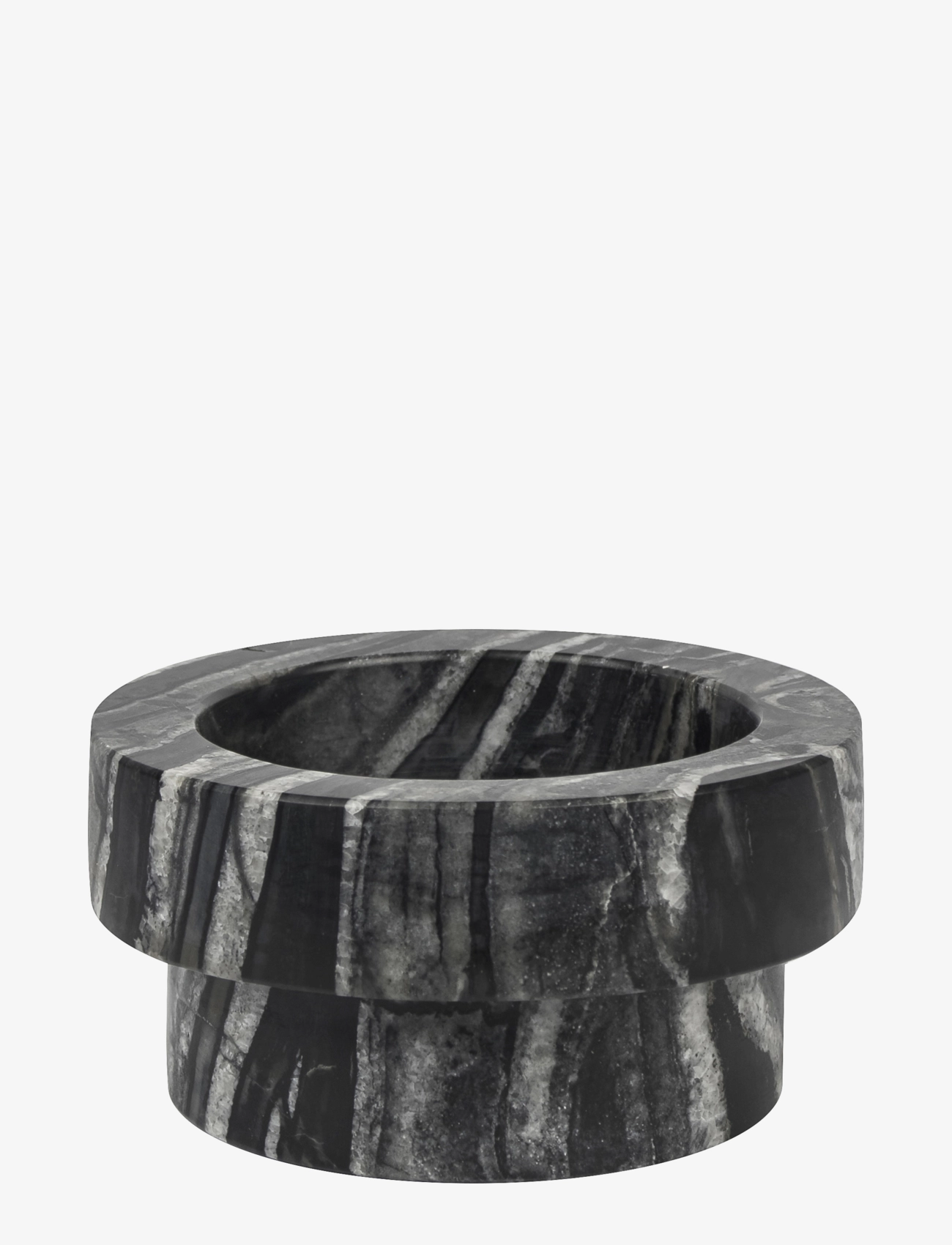 Mette Ditmer - MARBLE block candleholder, low - kerzenständer - black / grey - 1