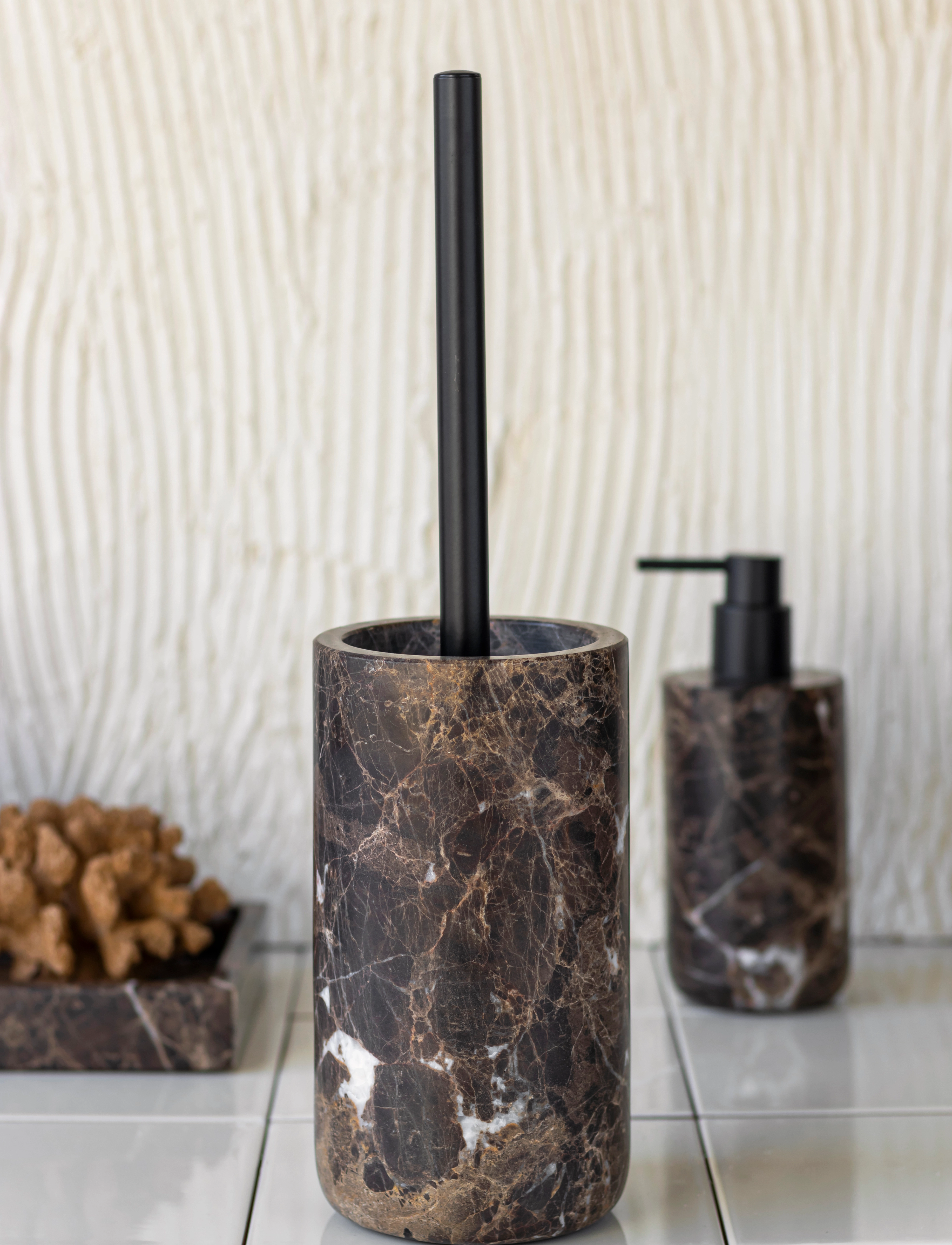 Mette Ditmer Marble Toilet Brush, 10X10.5X36 cm, Bathroom Interior, Mehrfarbig/gemustert - Brushes, Homeware