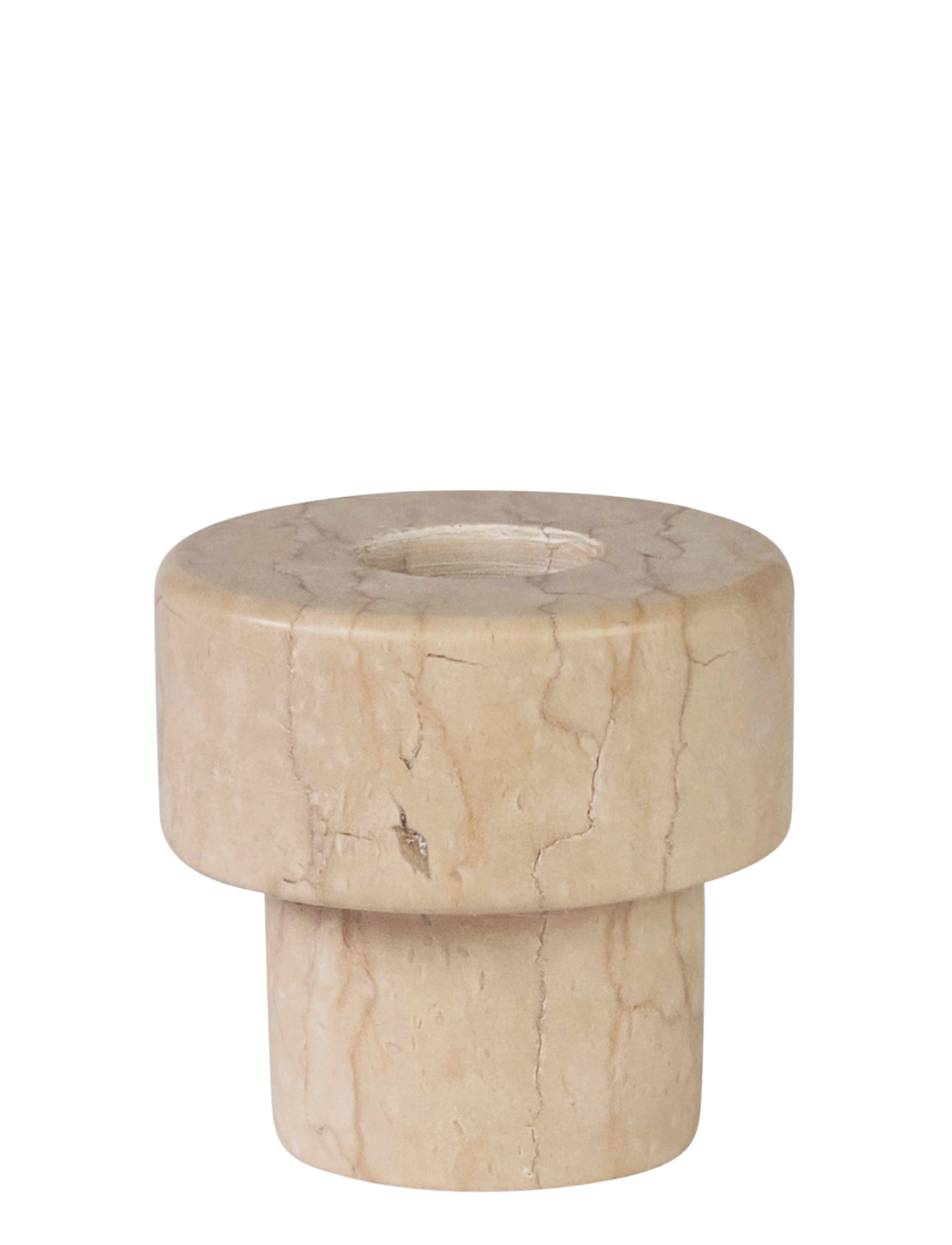 Mette Ditmer Marble Candleholder, Fyrfadsstage, Beige, Str: H:5CM