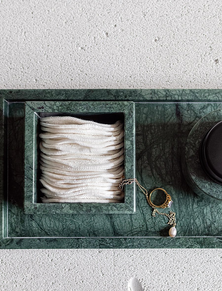 Mette Ditmer - MARBLE cube - dekoschalen - dark forest - 0
