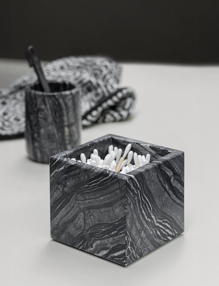 Mette Ditmer - MARBLE cube - minikarbid - black / grey - 3