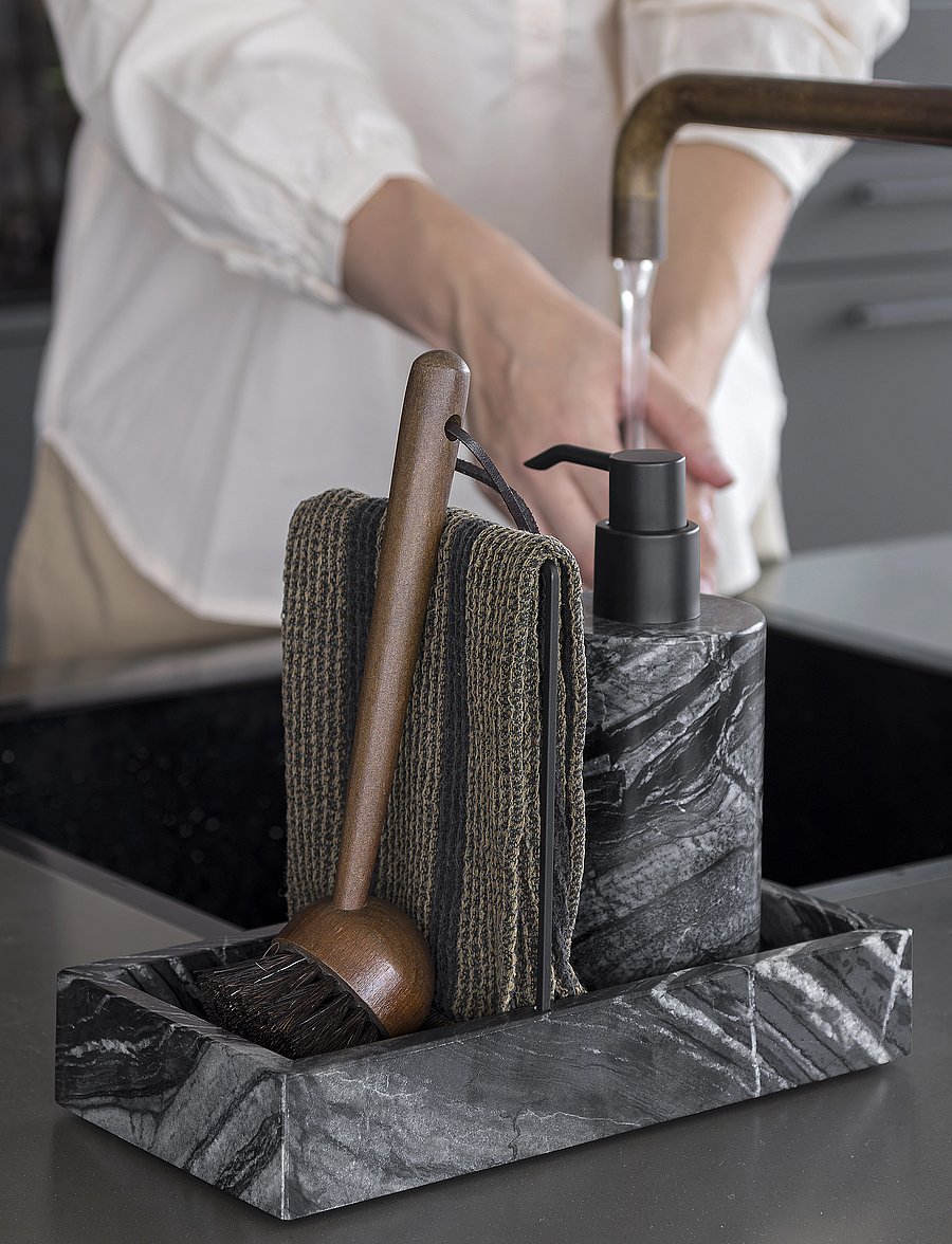 Mette Ditmer - MARBLE dishwashing organizer - nõudekuivatusrestid - black / grey - 0