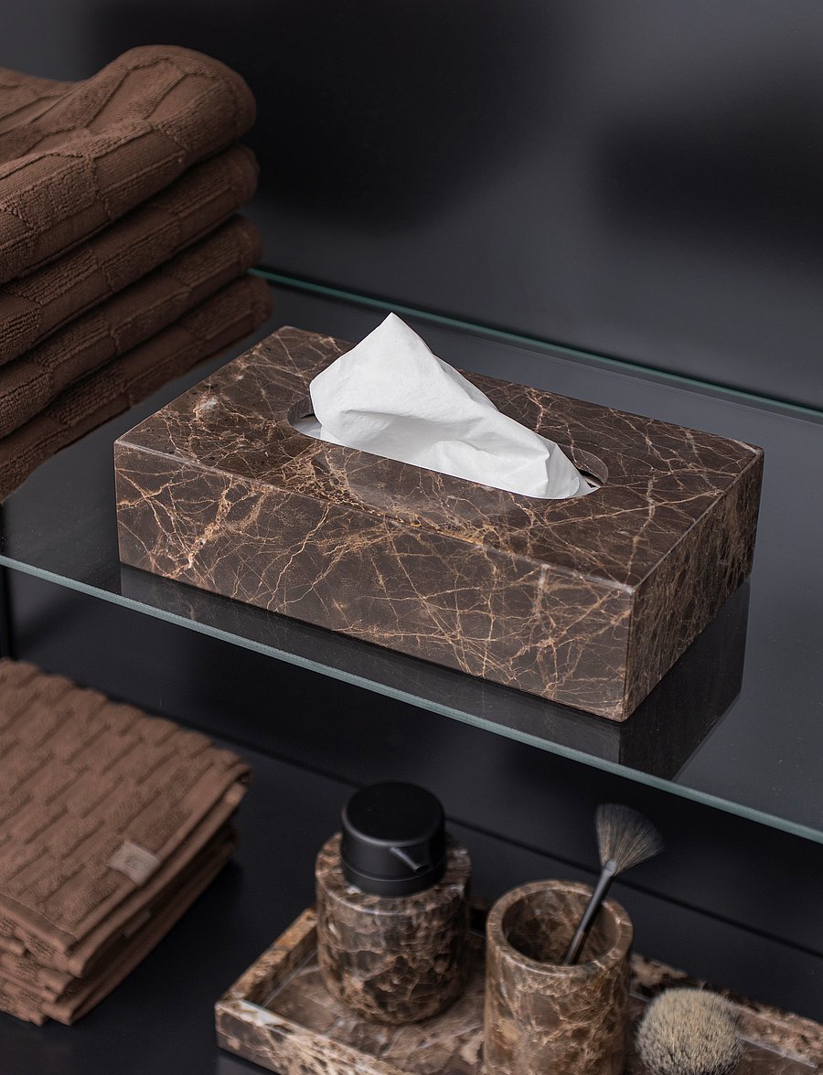 Mette Ditmer - MARBLE tissue cover - aufbewahrungsboxen - brown - 0