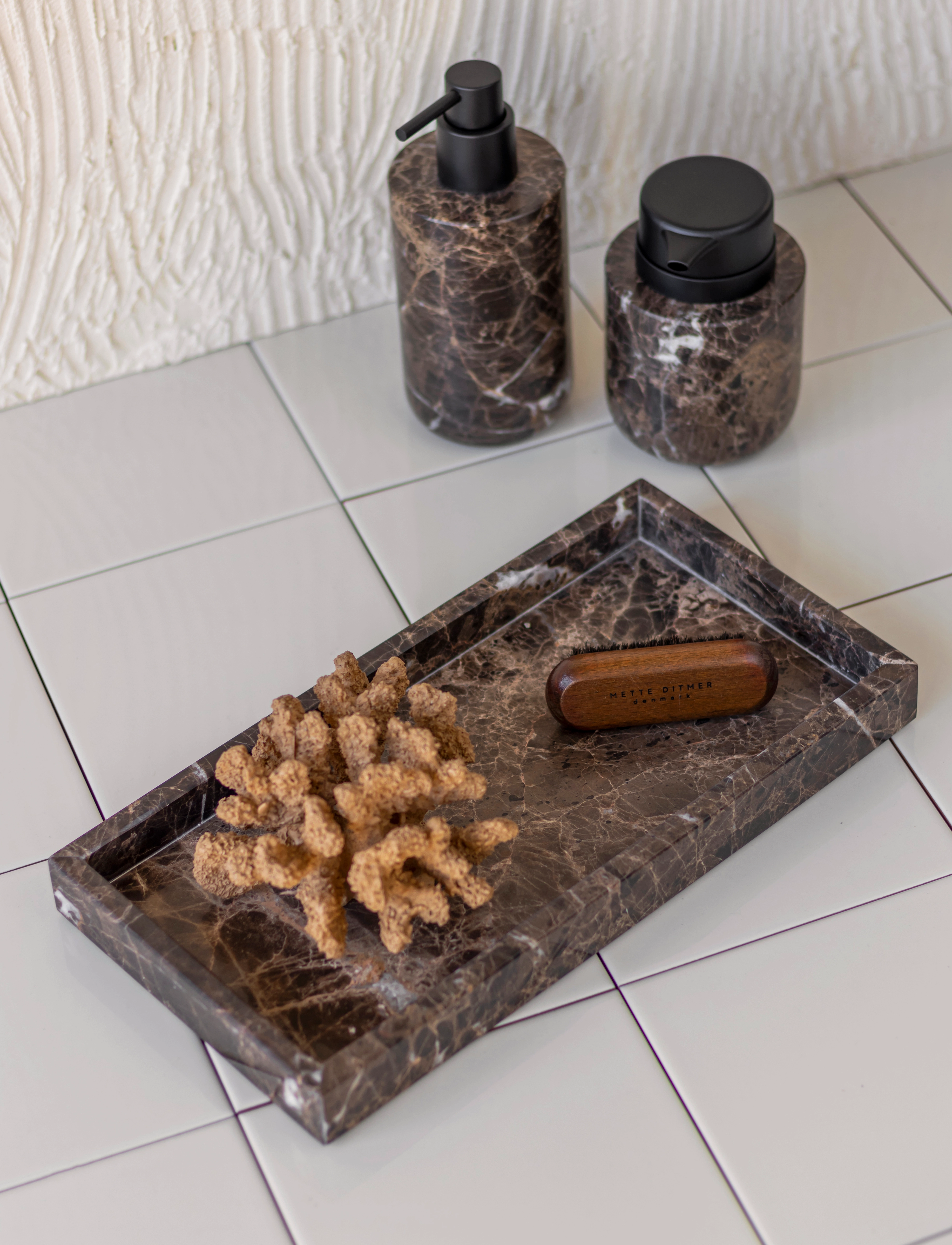 Mette Ditmer Marble Deco Tray, 16X31X3 cm, Dining & Table Accessories, Braun - Trays, Homeware